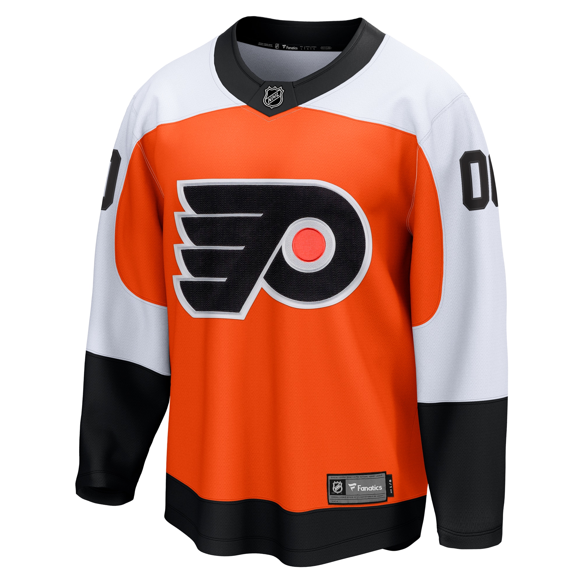 Alternative view of Men's Philadelphia Flyers Orange Home Premier Breakaway Custom Jersey - JS322 