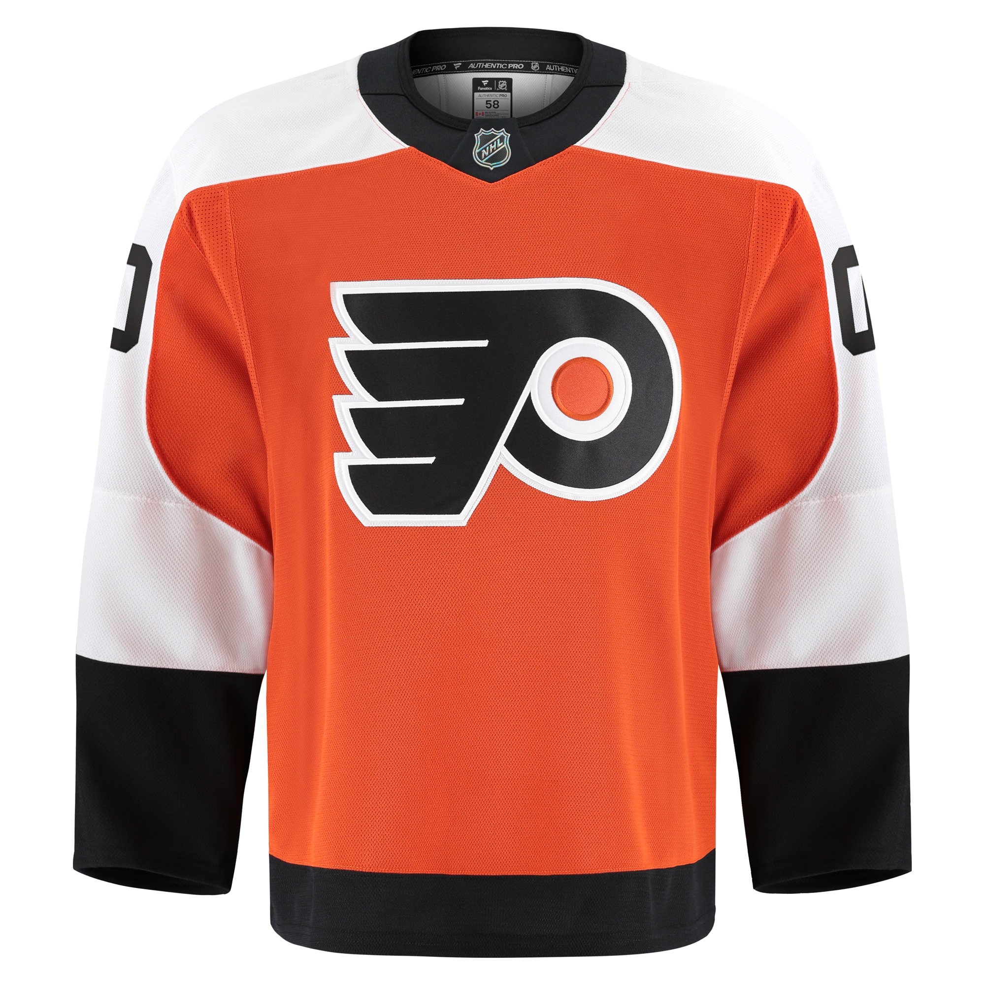 Alternative view of Men's Philadelphia Flyers Orange Home Pro Custom Jersey - JS410 