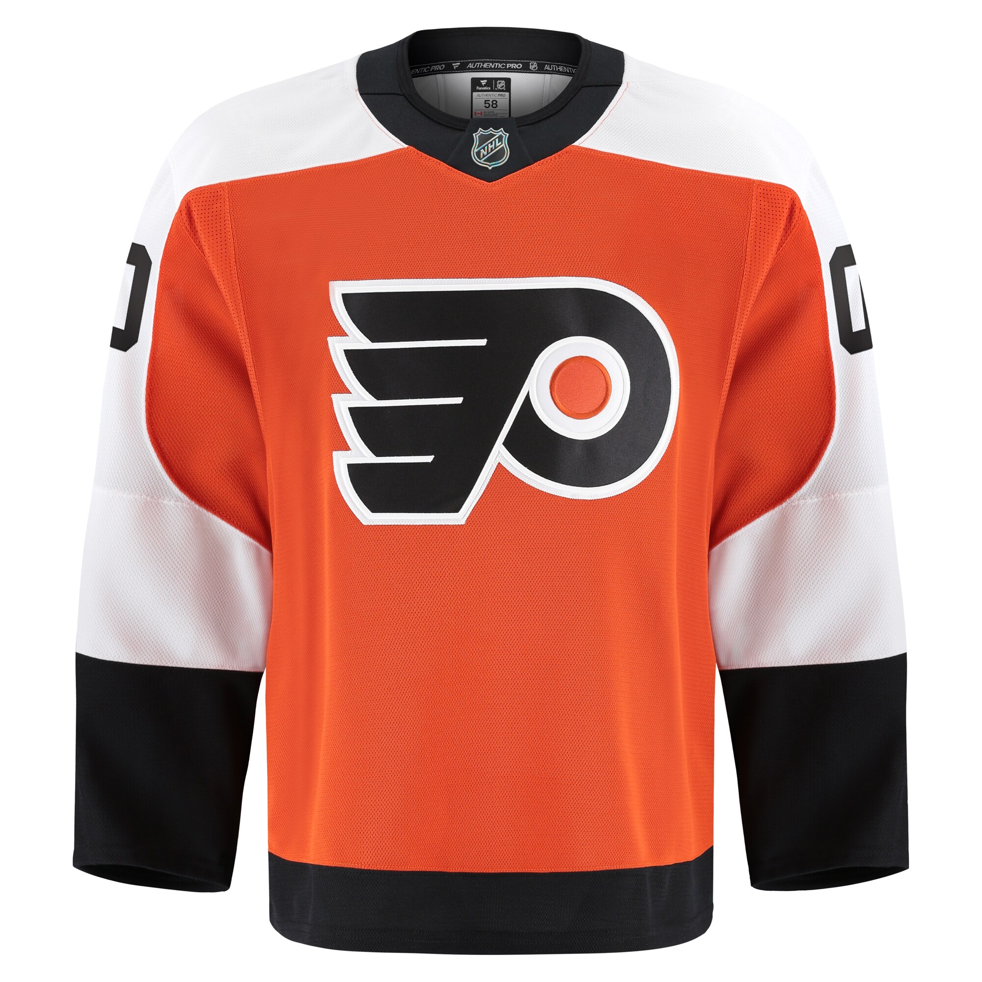 Alternative view of Men's Philadelphia Flyers Orange Home Pro Custom Jersey - JS772 