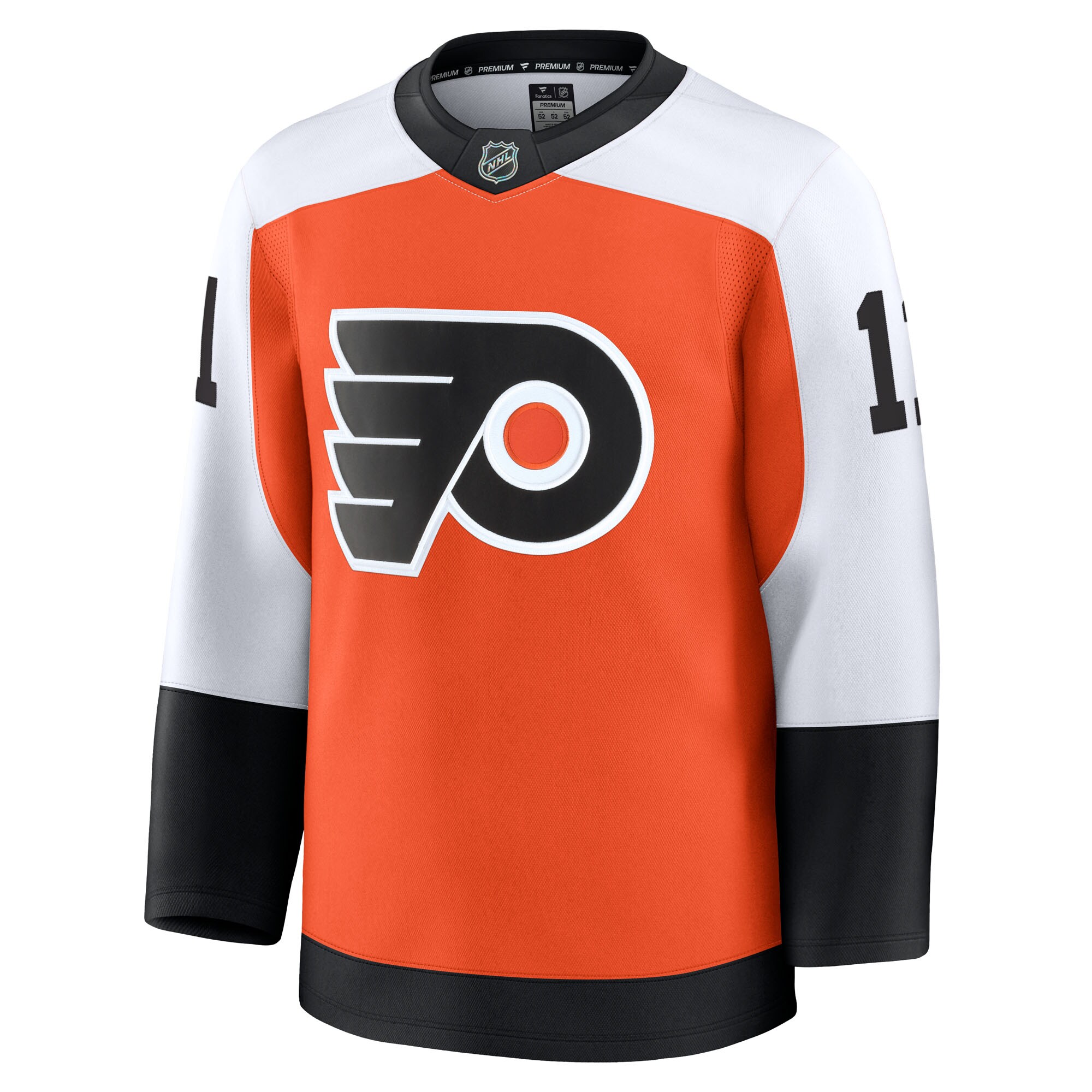 Alternative view of Men's Philadelphia Flyers Travis Konecny Burnt Orange Home Premium Jersey - JS342 