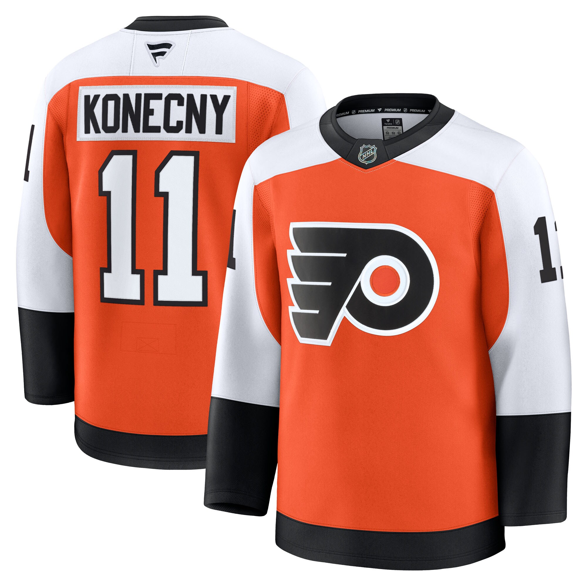 Men's Philadelphia Flyers Travis Konecny Burnt Orange Home Premium Jersey - JS342 