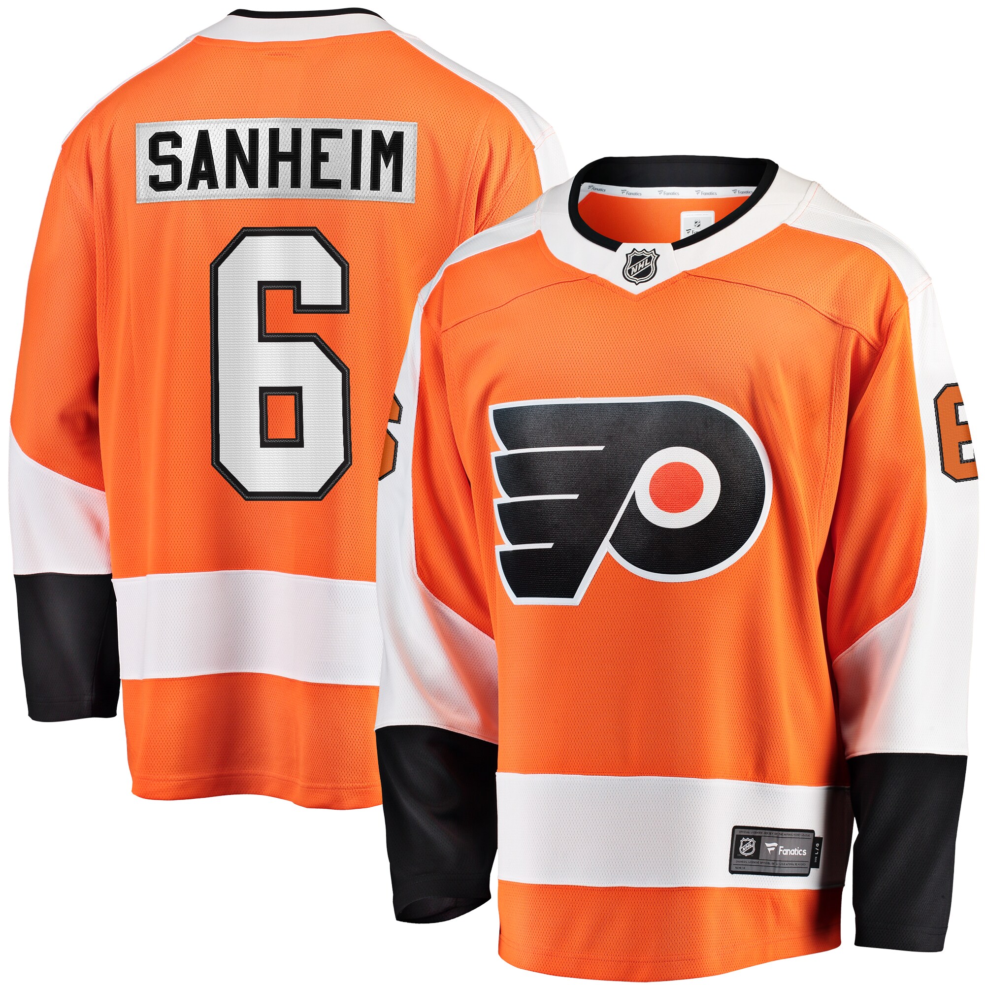 Men's Philadelphia Flyers Travis Sanheim Orange Premier Breakaway Player Jersey - JS435 