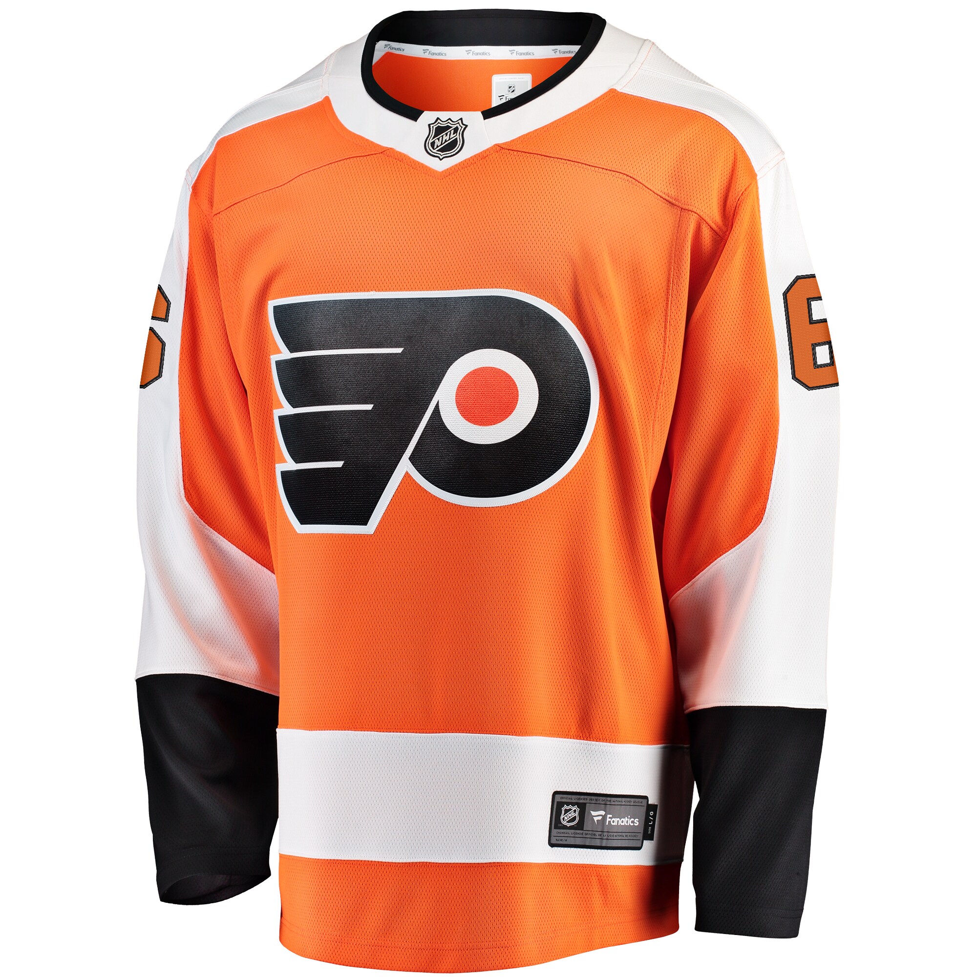 Alternative view of Men's Philadelphia Flyers Travis Sanheim Orange Premier Breakaway Player Jersey - JS435 