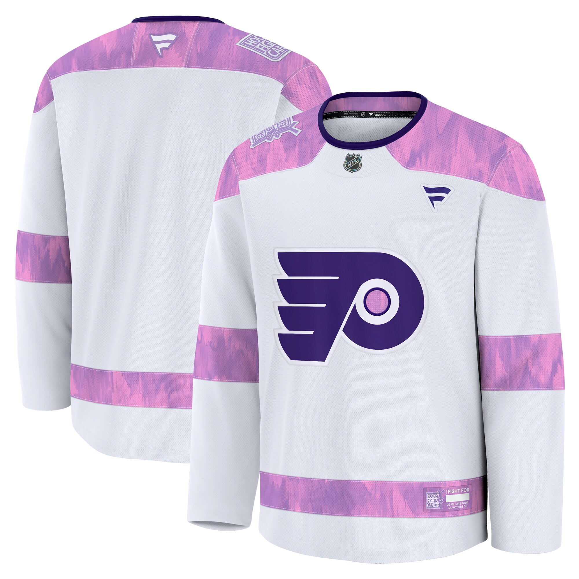 Men's Philadelphia Flyers White 2024 Hockey Fights Cancer Practice Jersey - JS435 