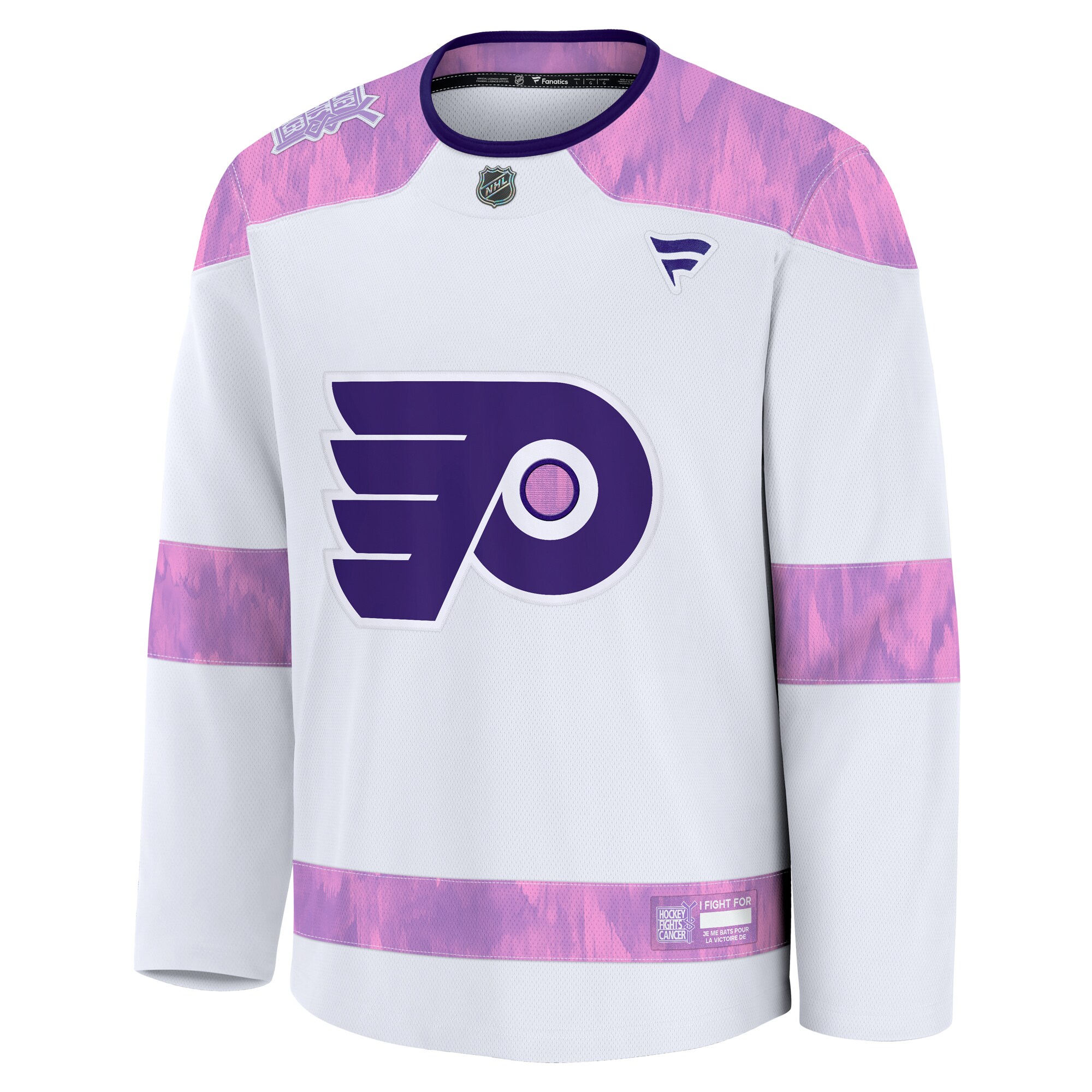 Alternative view of Men's Philadelphia Flyers White 2024 Hockey Fights Cancer Practice Jersey - JS435 