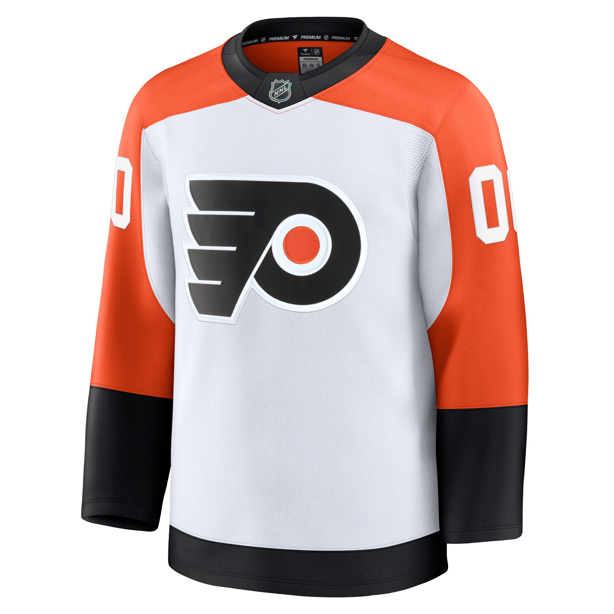 Alternative view of Men's Philadelphia Flyers White Away Premium Custom Jersey - JS849 