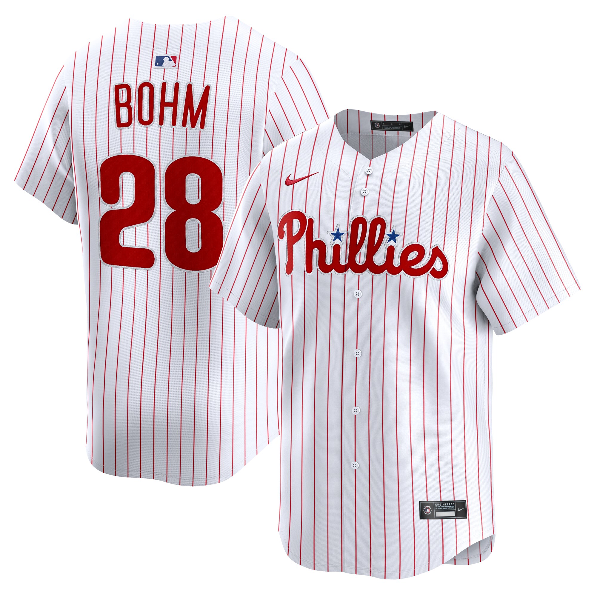 Men's Philadelphia Phillies Alec Bohm White Alternate Limited Player Jersey 