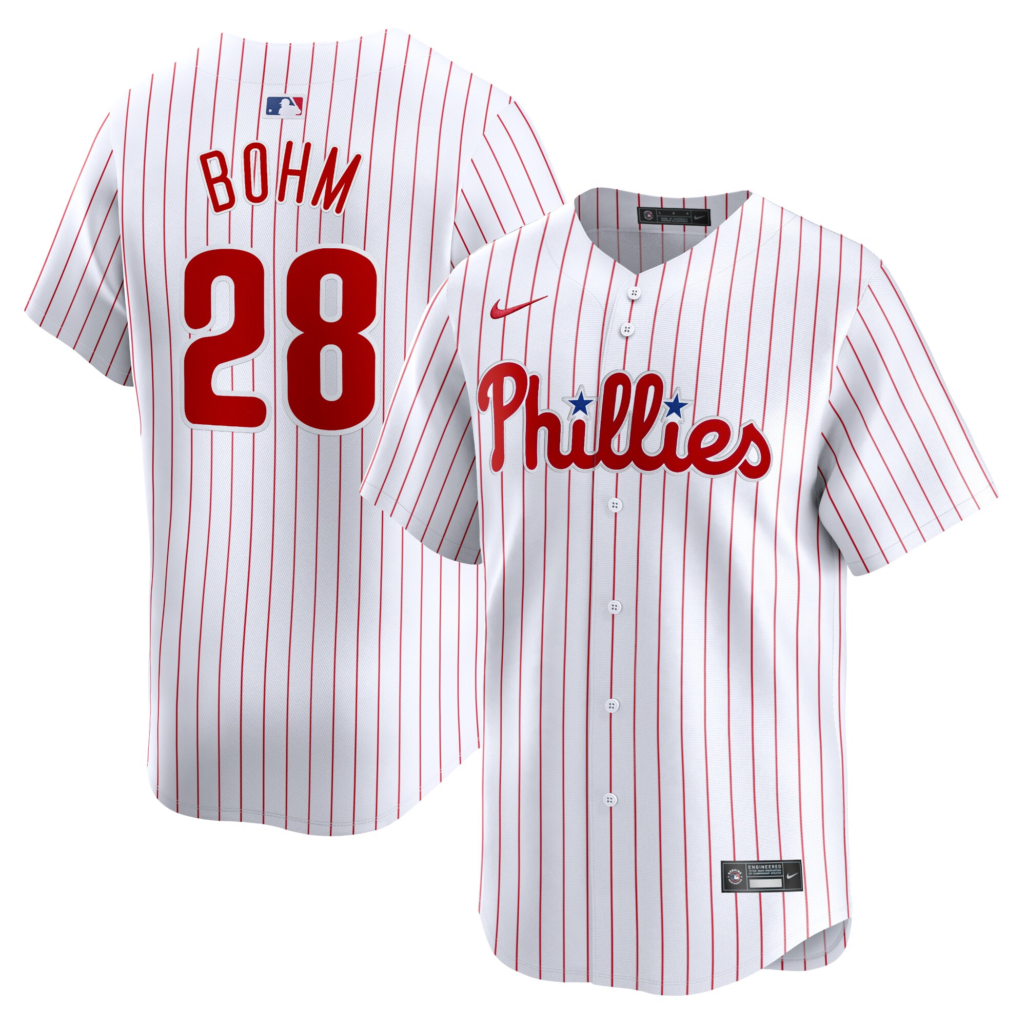 Men's Philadelphia Phillies Alec Bohm White Home Limited Player Jersey 