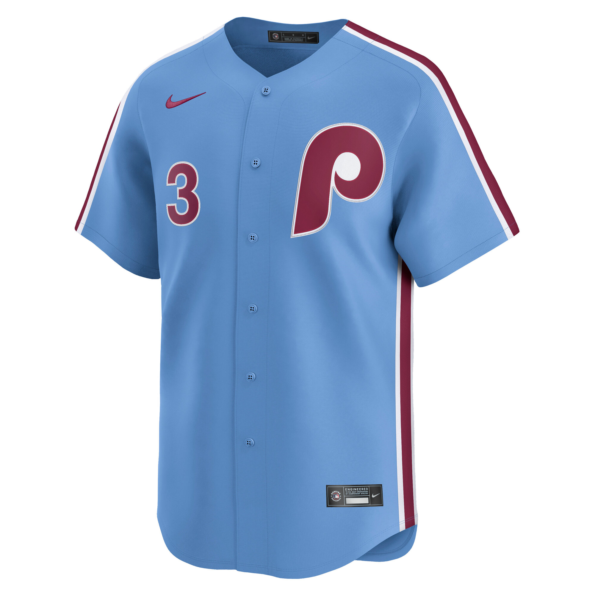 Alternative view of Men's Philadelphia Phillies Bryce Harper Light Blue Alternate Limited Player Jersey 