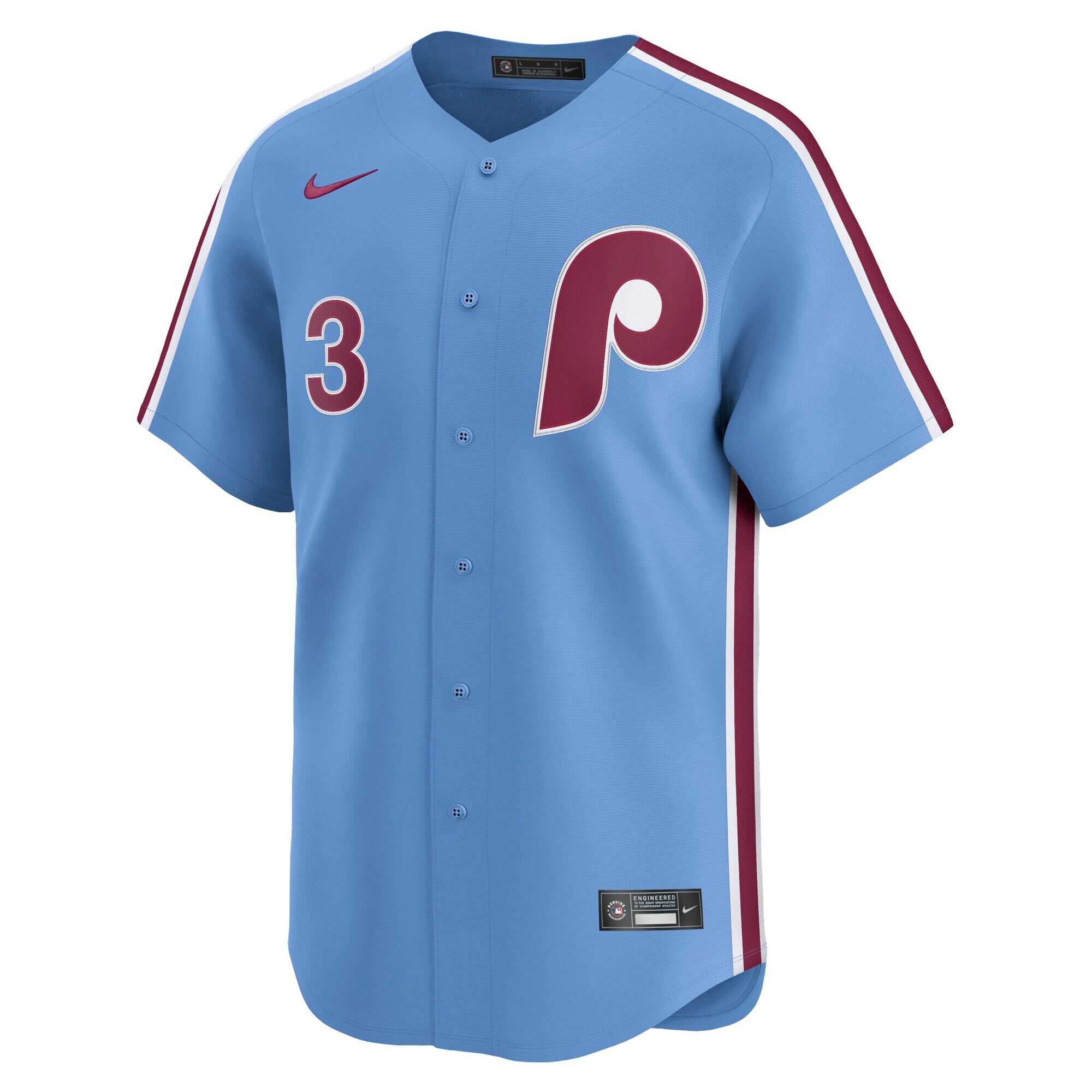 Alternative view of Men's Philadelphia Phillies Bryce Harper Light Blue Alternate Limited Player Jersey 
