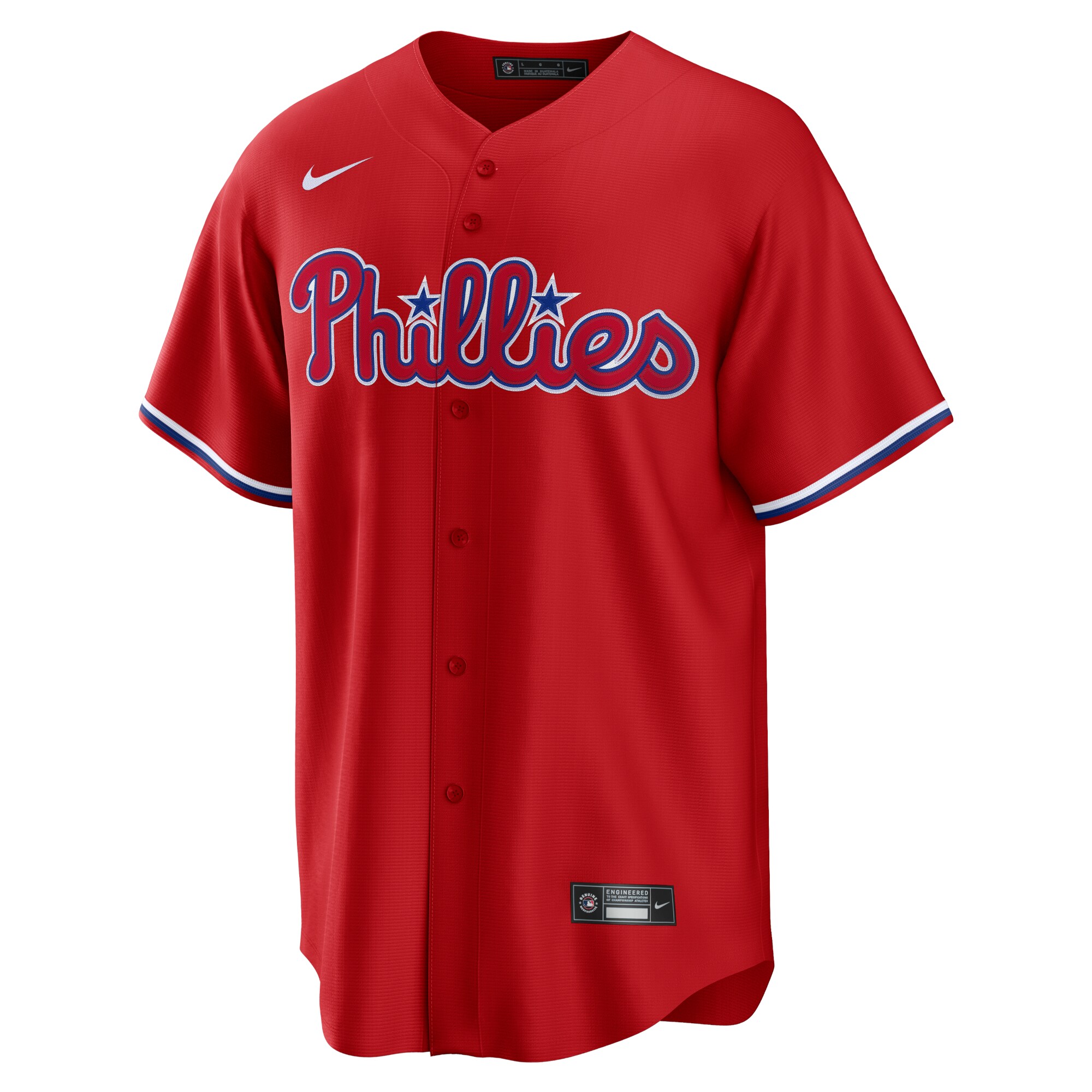 Alternative view of Men's Philadelphia Phillies Bryce Harper Red Alternate Player Name Jersey 