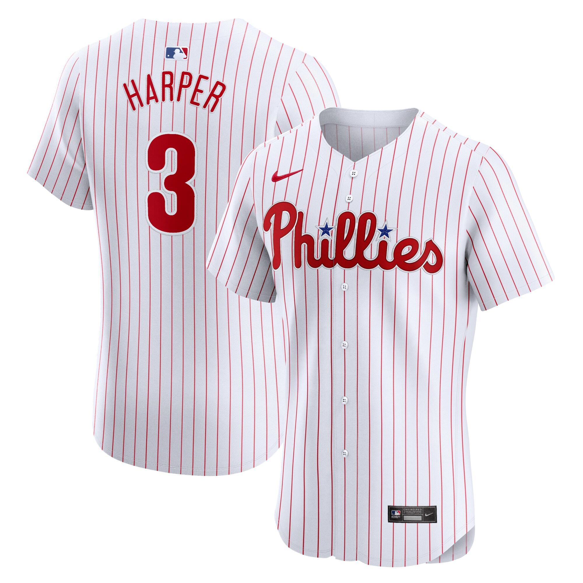 Men's Philadelphia Phillies Bryce Harper White Home Elite Jersey 
