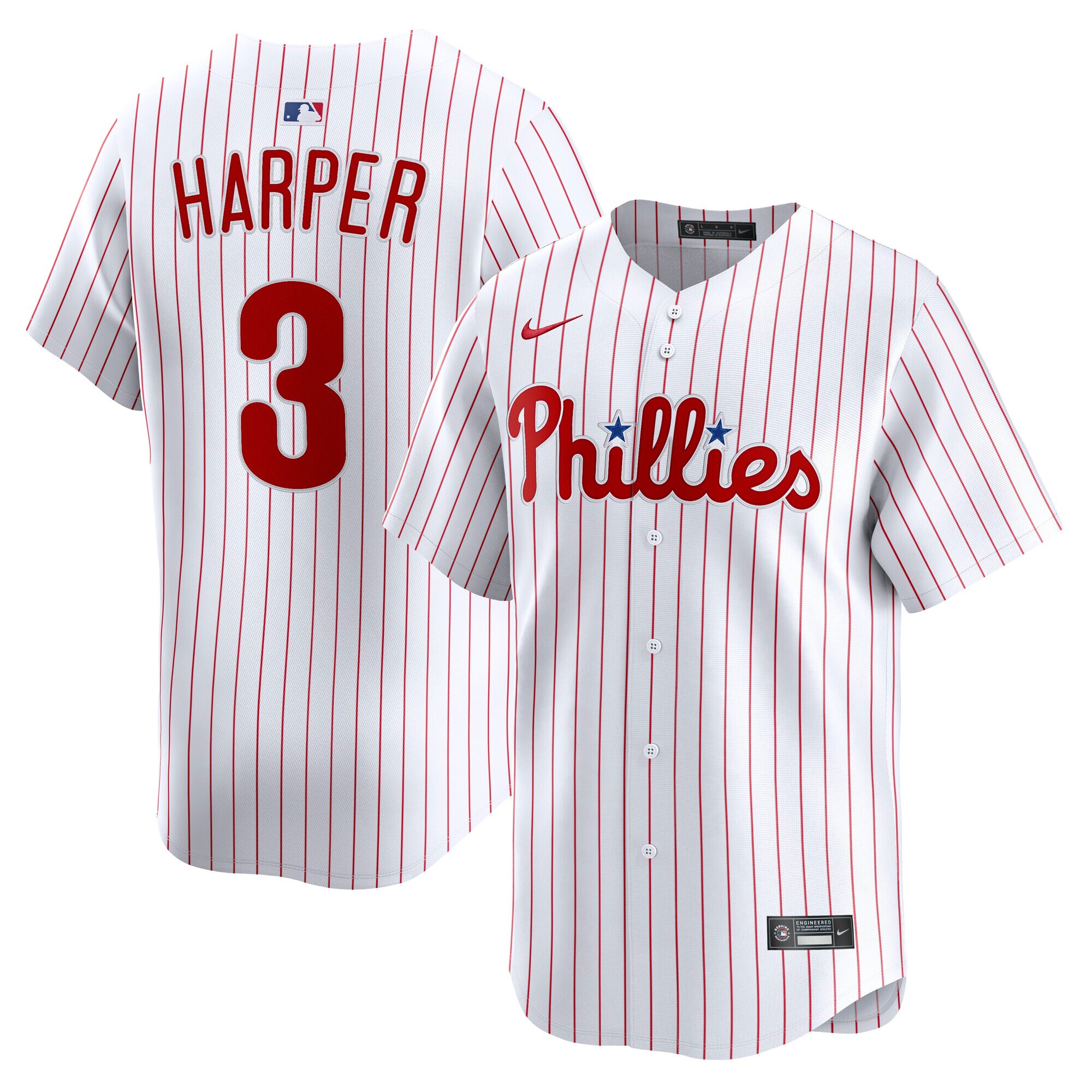 Men's Philadelphia Phillies Bryce Harper White Home Limited Player Jersey 