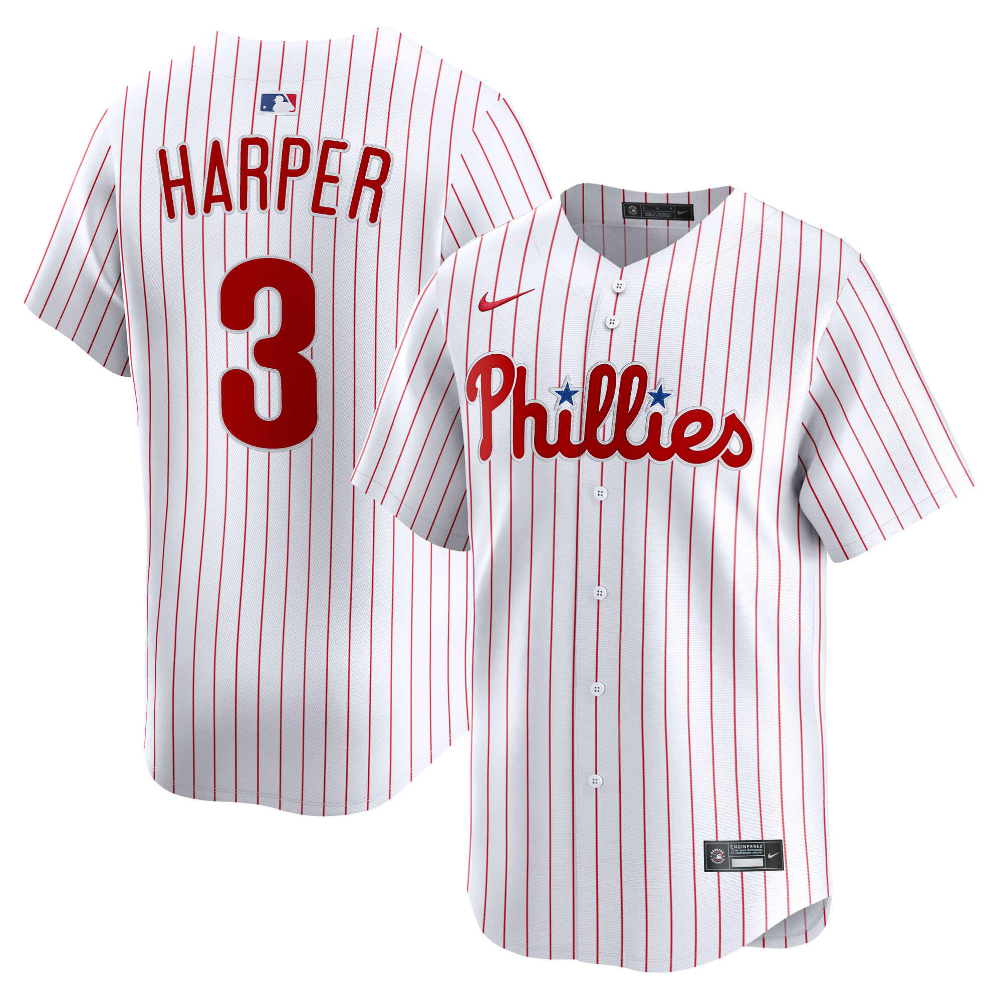 Men's Philadelphia Phillies Bryce Harper White Home Limited Player Jersey 