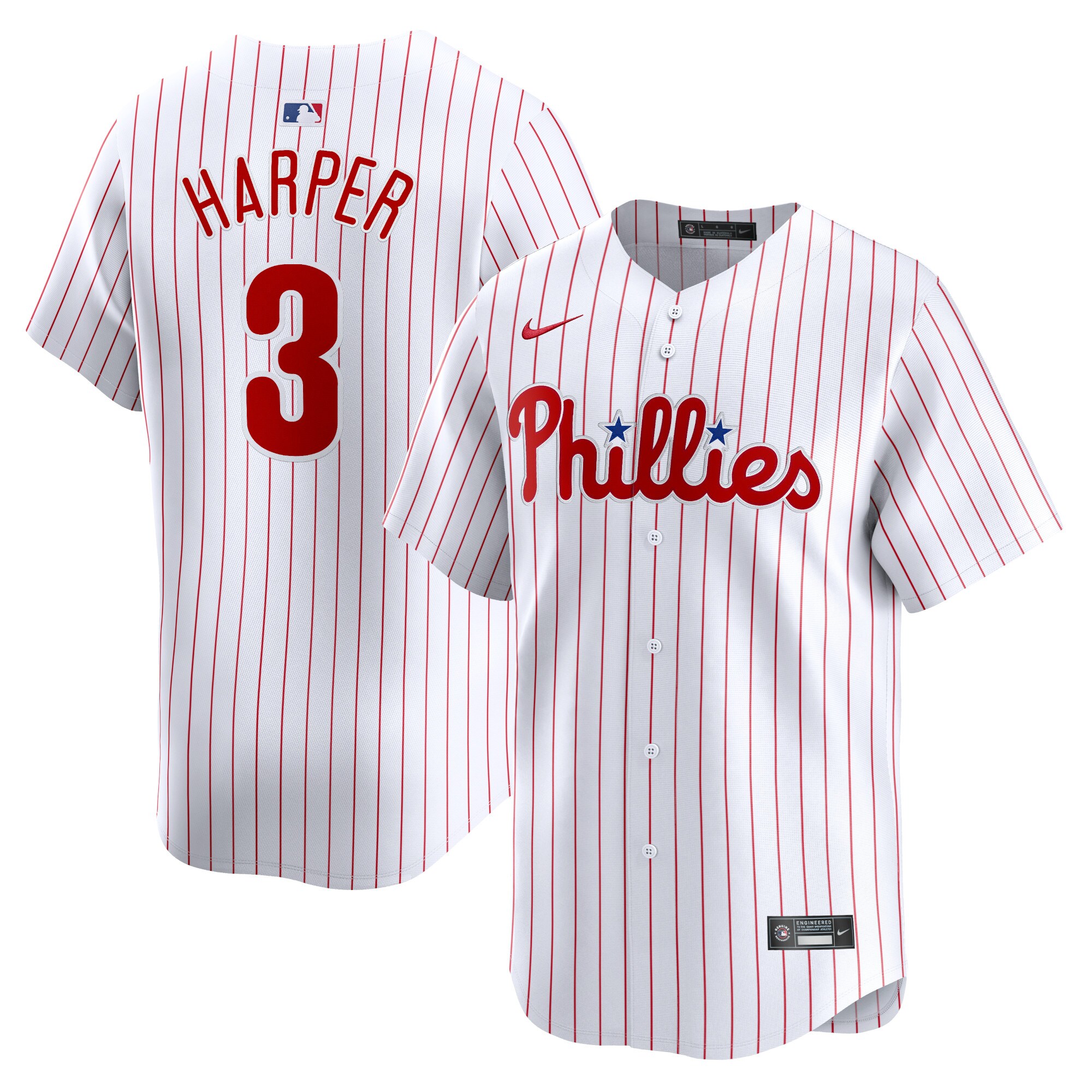 Men's Philadelphia Phillies Bryce Harper White Home Limited Player Jersey 