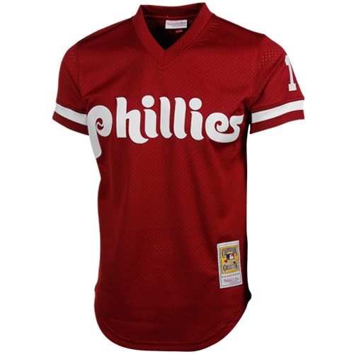 Alternative view of Men's Philadelphia Phillies Darren Daulton Mitchell & Ness Red Cooperstown Mesh Batting Practice Jersey 