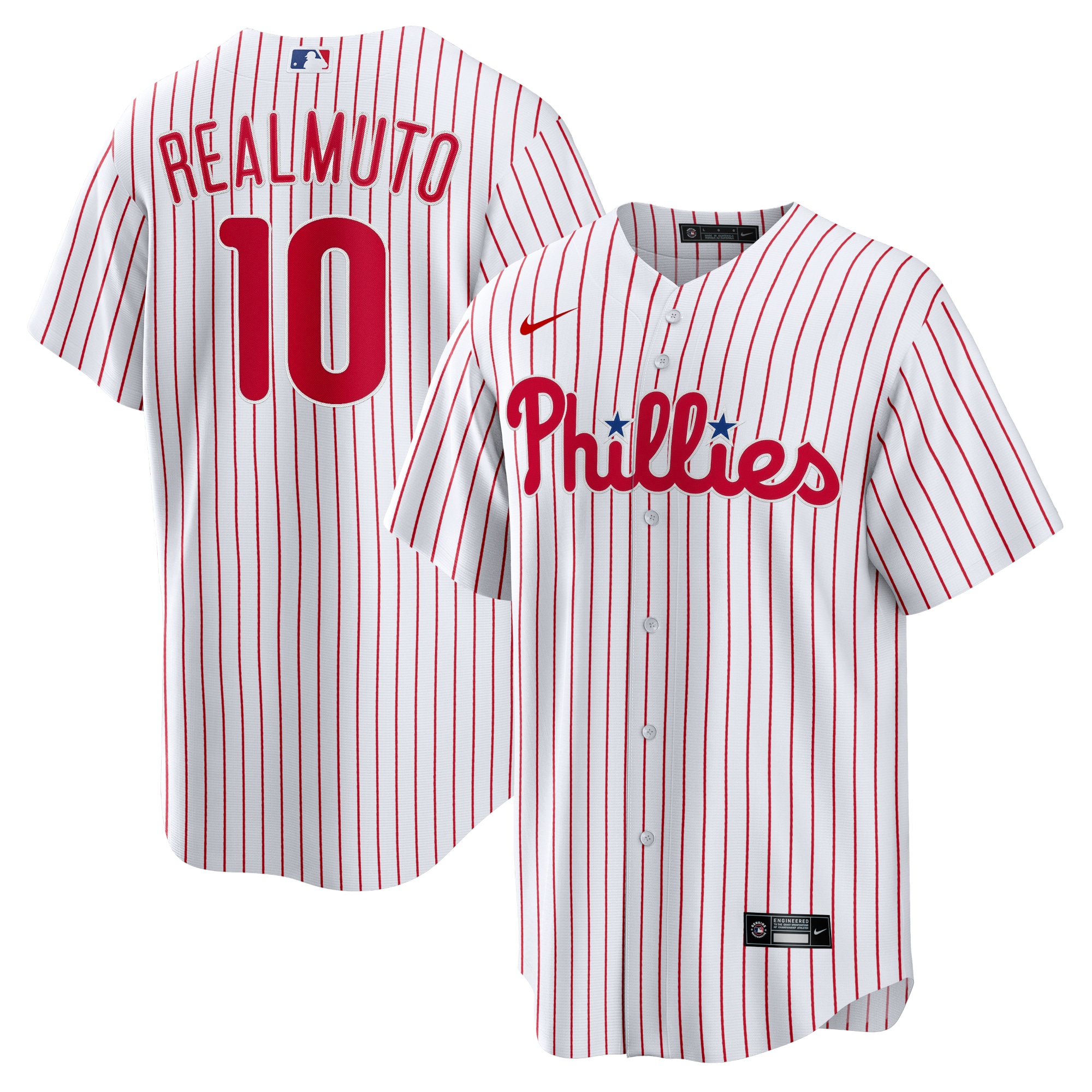 Men's Philadelphia Phillies JT Realmuto White Home Player Name Jersey 