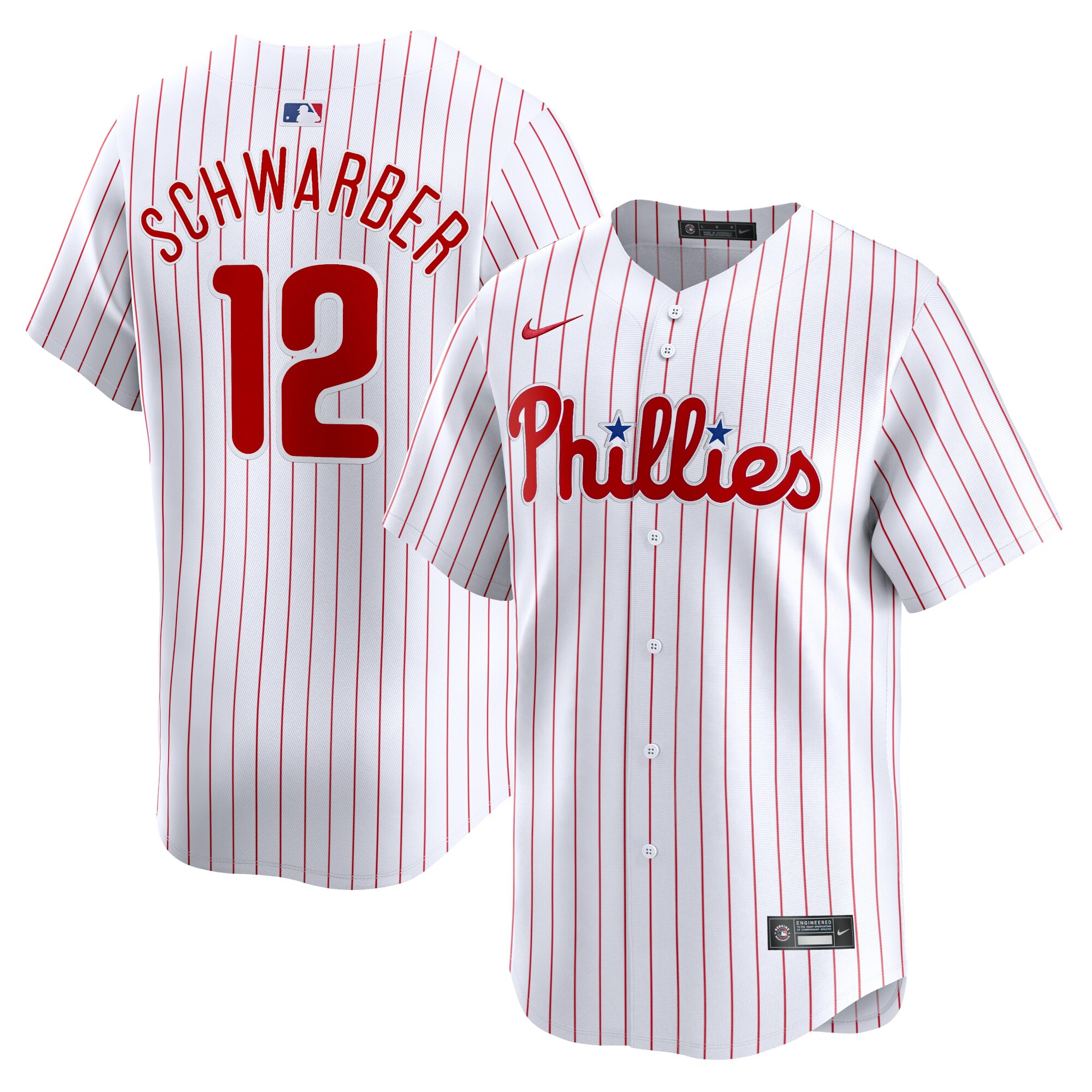 Men's Philadelphia Phillies Kyle Schwarber White Home Limited Player Jersey 