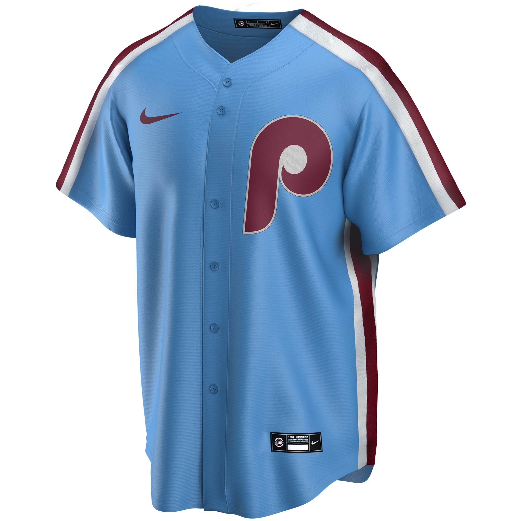 Alternative view of Men's Philadelphia Phillies Mike Schmidt Light Blue Road Cooperstown Collection Player Jersey 