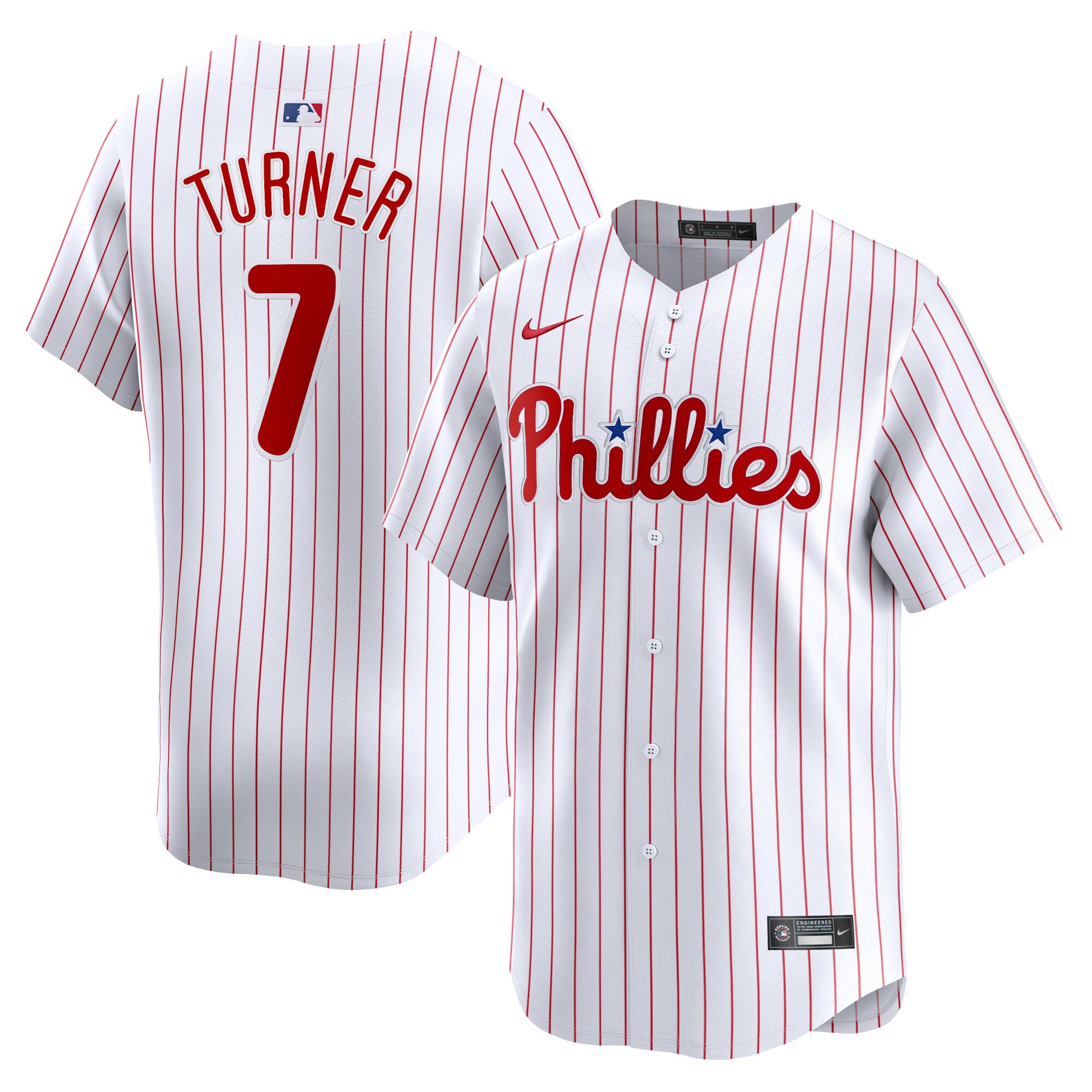 Men's Philadelphia Phillies Trea Turner White Home Limited Player Jersey 