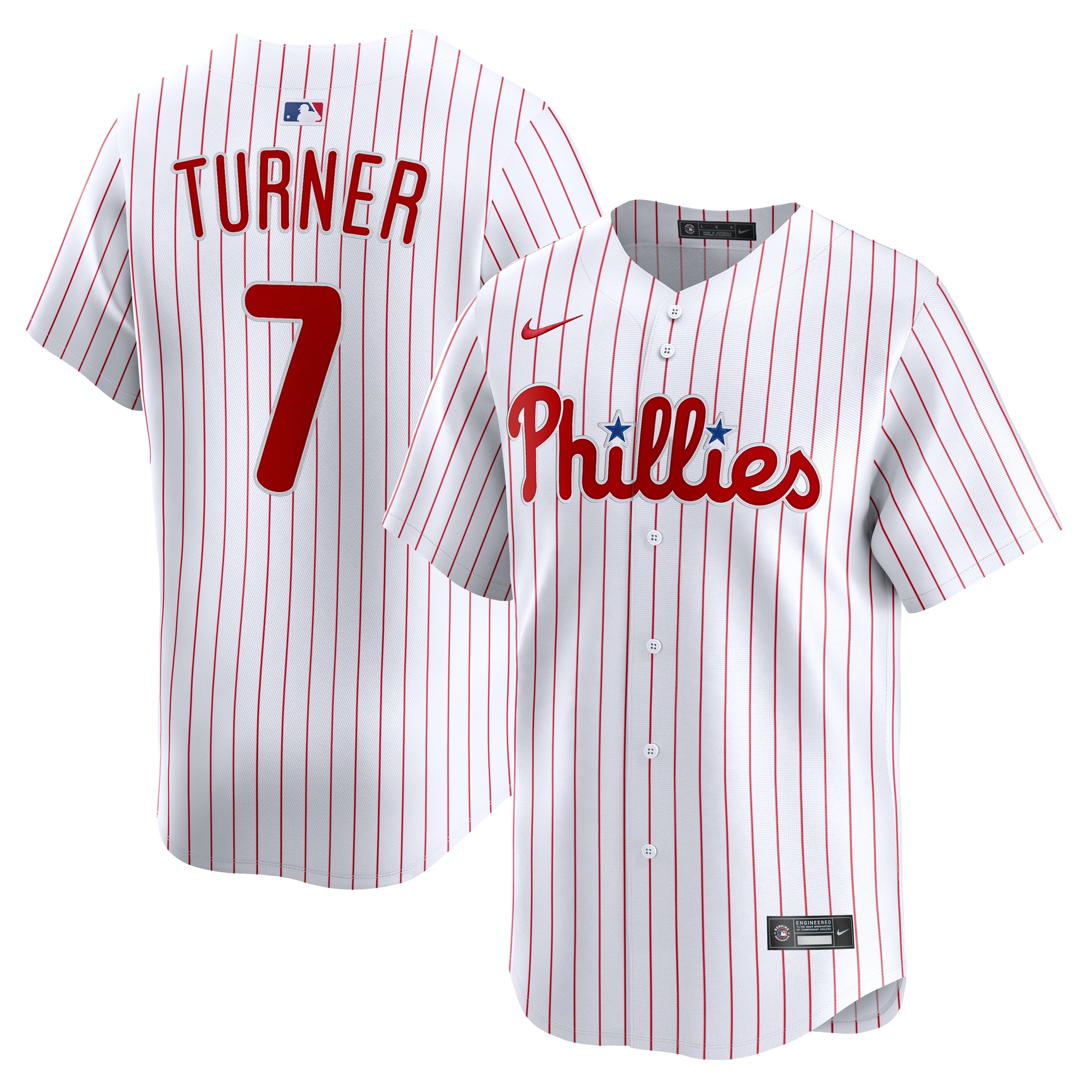 Men's Philadelphia Phillies Trea Turner White Home Limited Player Jersey 