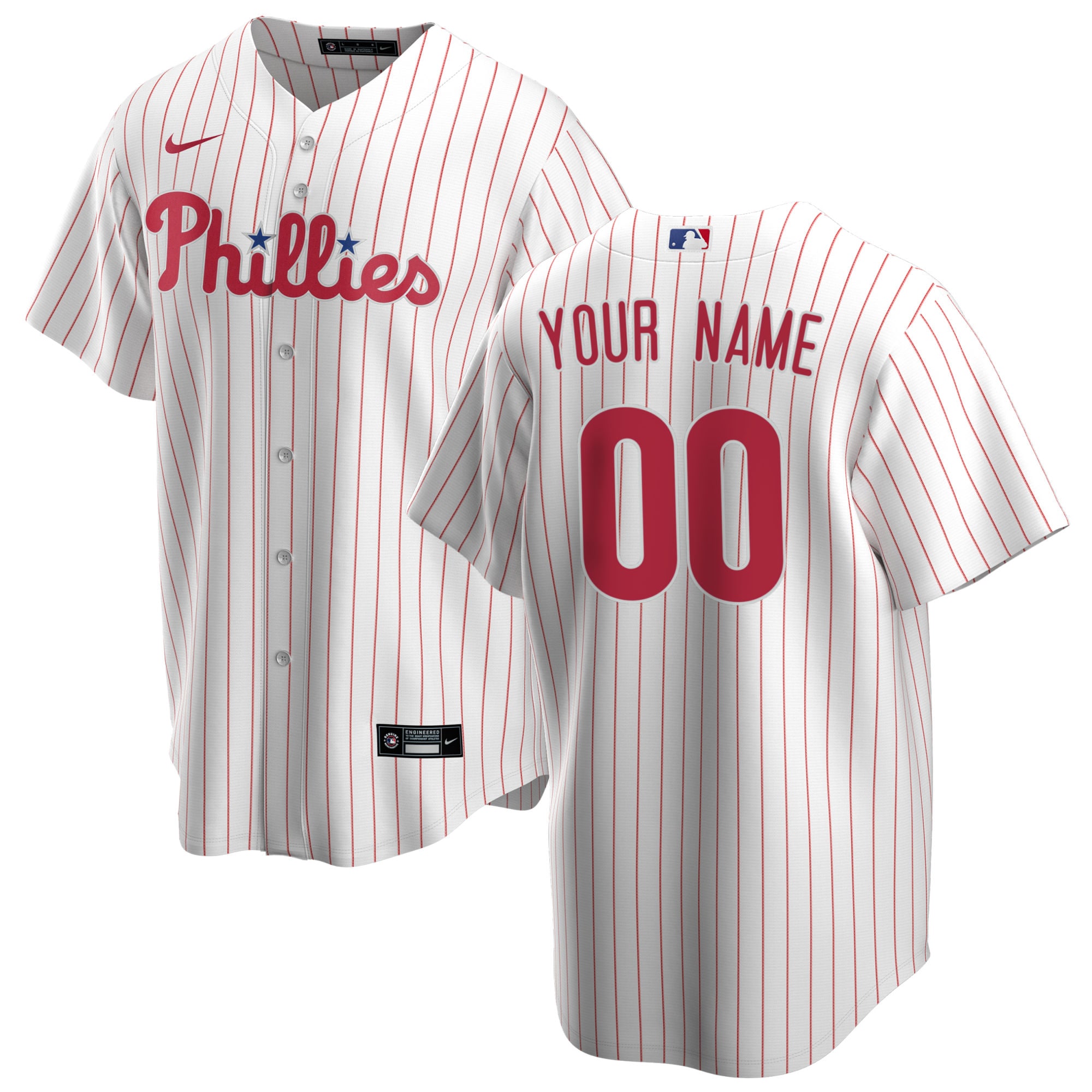 Men's Philadelphia Phillies White Home Custom Jersey 