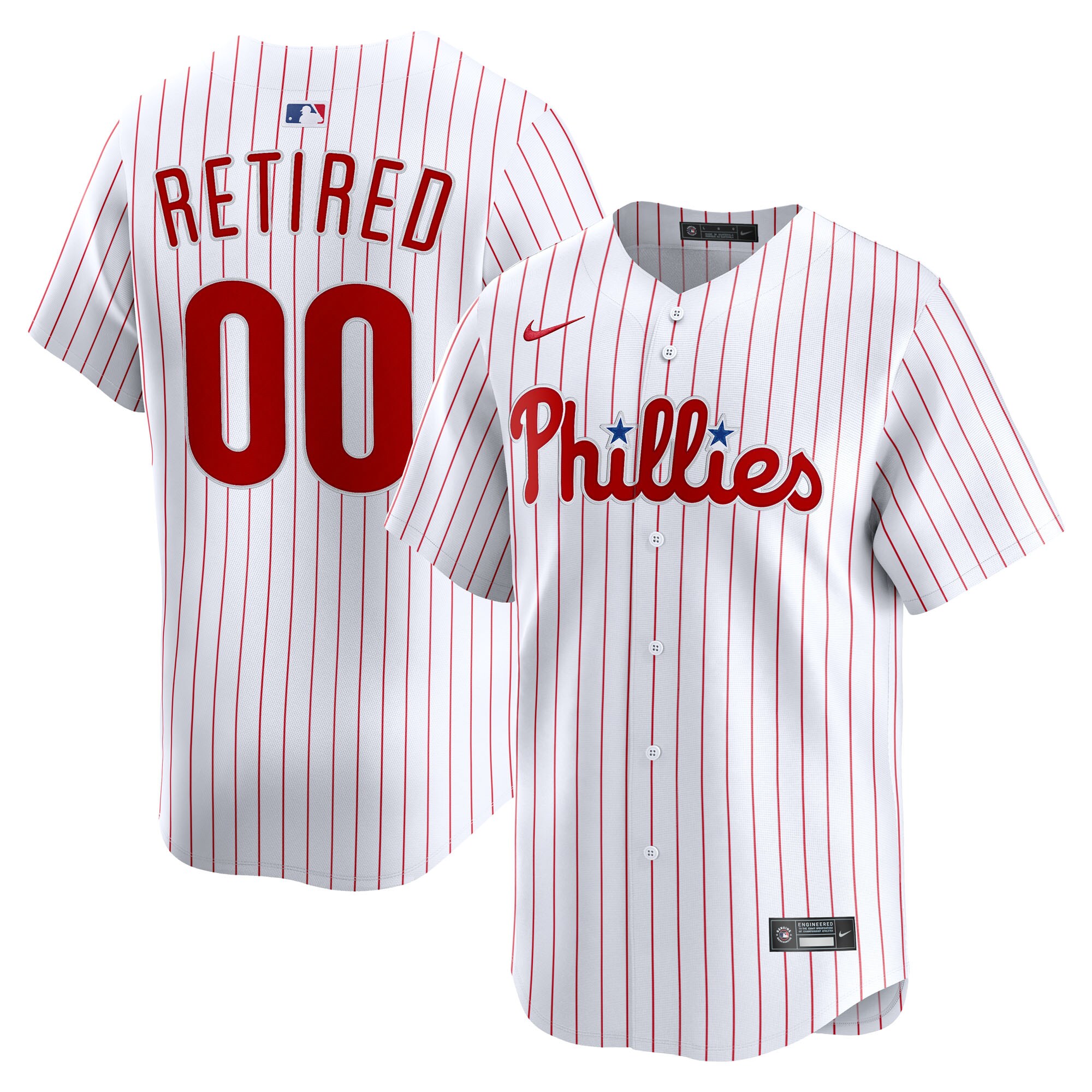 Men's Philadelphia Phillies White Home Limited Pick-A-Player Retired Roster Jersey 