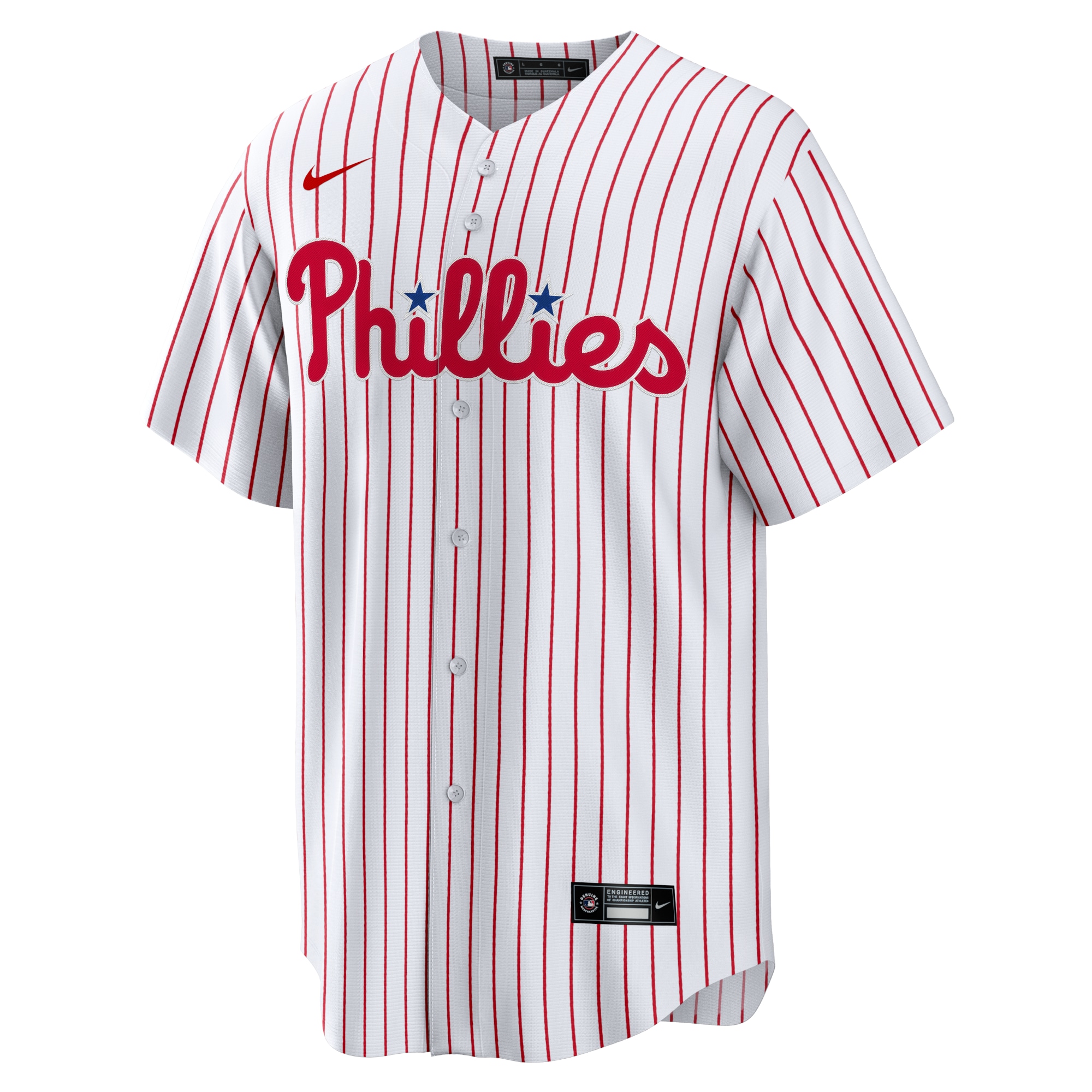 Alternative view of Men's Philadelphia Phillies White Home Team Jersey 