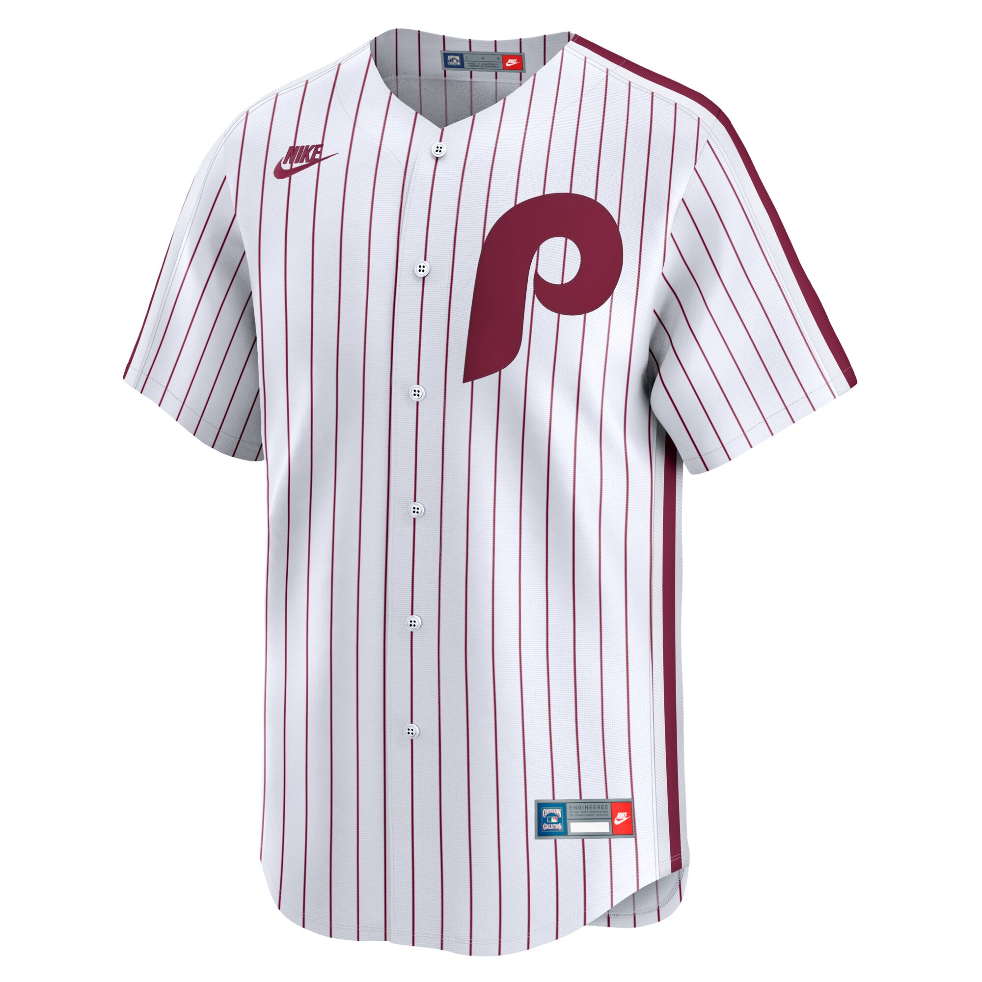 Alternative view of Men's Philadelphia Phillies White Throwback Cooperstown Collection Limited Jersey 