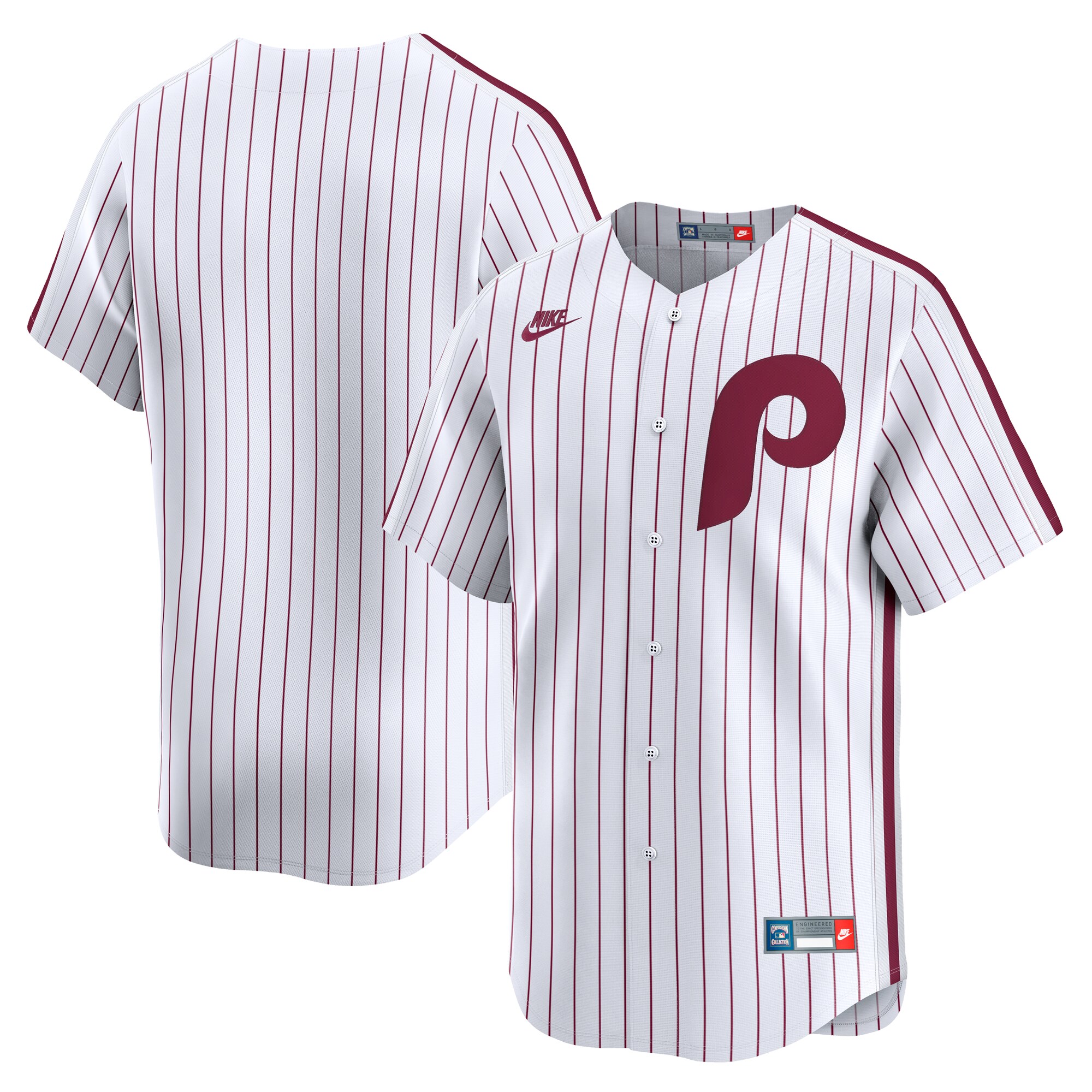 Men's Philadelphia Phillies White Throwback Cooperstown Collection Limited Jersey 
