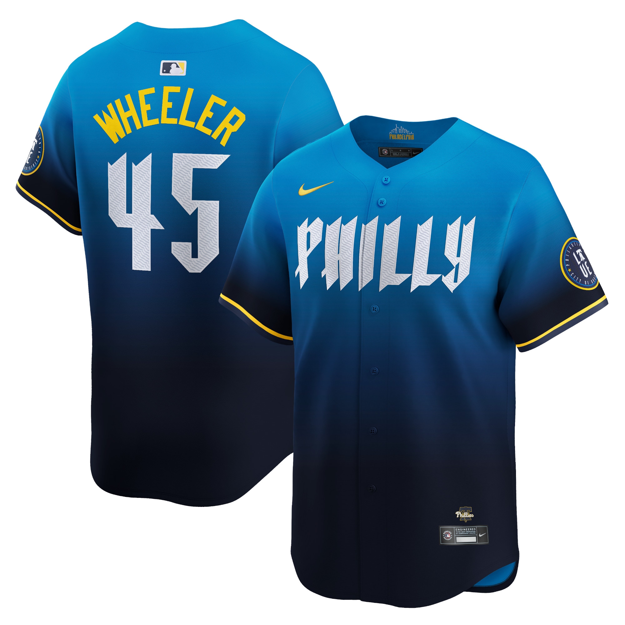 Men's Philadelphia Phillies Zack Wheeler Blue 2024 City Connect Limited Player Jersey 
