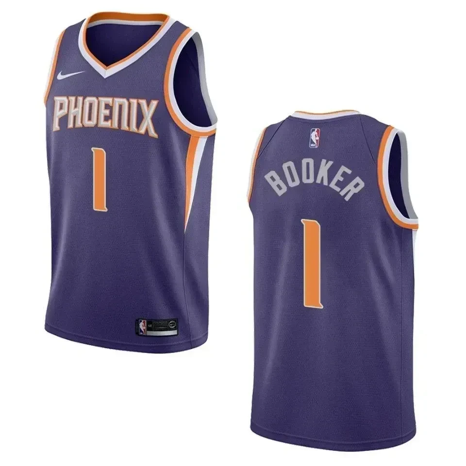 Men's Phoenix Suns 1 Devin Booker Icon Swingman Jersey - Purple - JS286 
