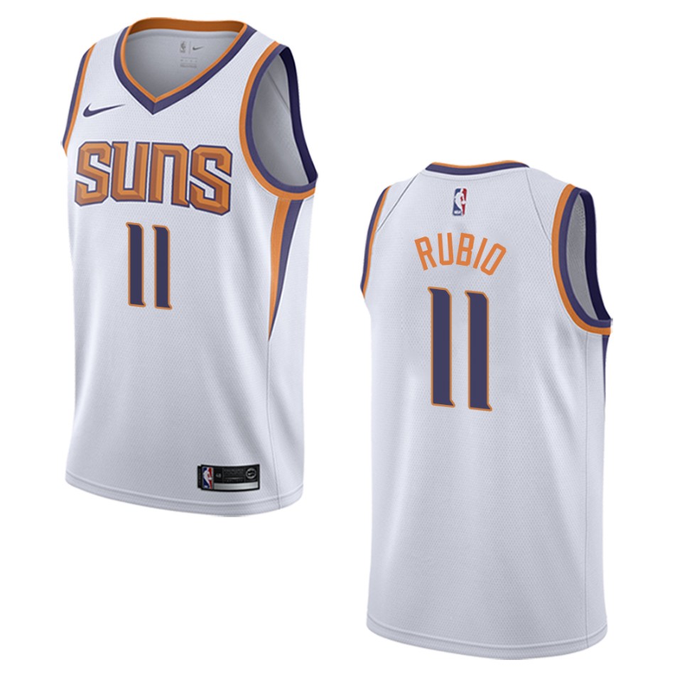 Men's Phoenix Suns #11 Ricky Rubio Association Swingman Jersey - White