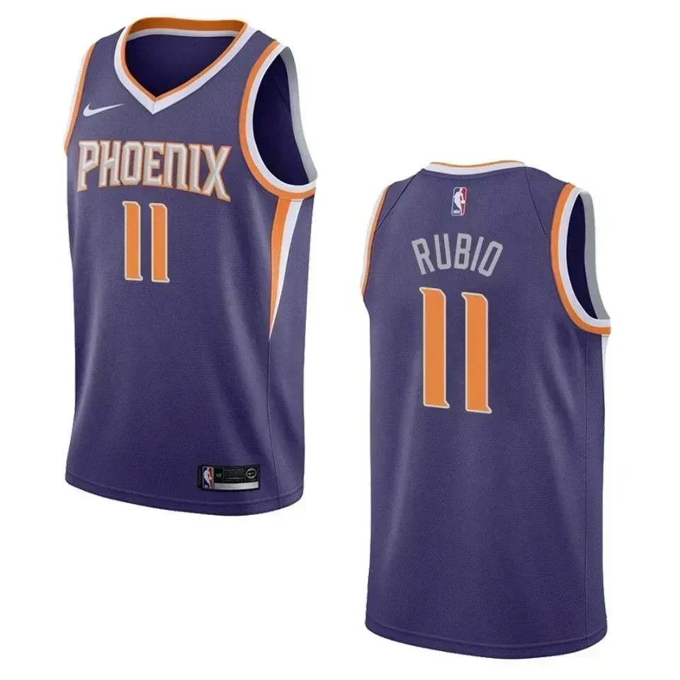 Men's Phoenix Suns 11 Ricky Rubio Icon Swingman Jersey - Purple - JS548 