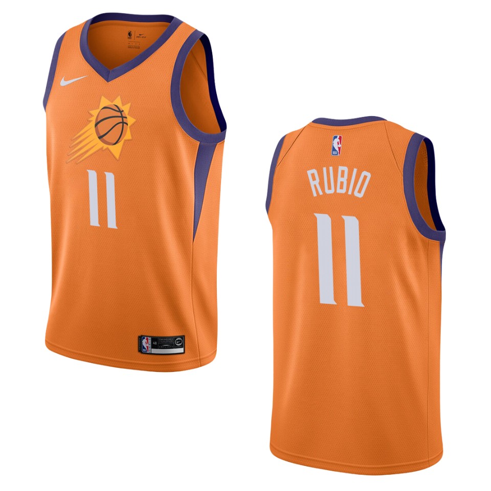 Men's Phoenix Suns #11 Ricky Rubio Statement Swingman Jersey - Orange