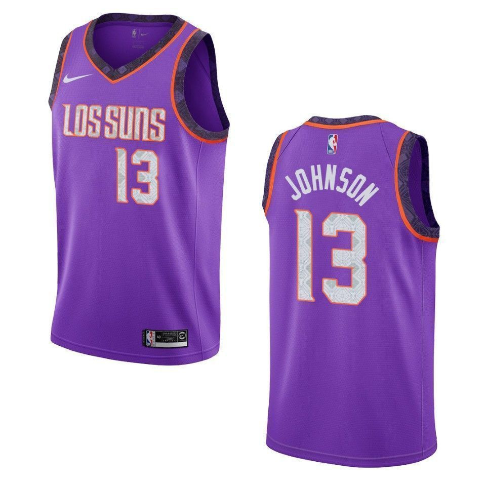Men's Phoenix Suns 13 Cameron Johnson City Swingman Jersey - Purple - JS145 