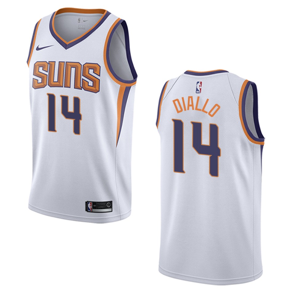 Men's Phoenix Suns #14 Cheick Diallo Association Swingman Jersey - White