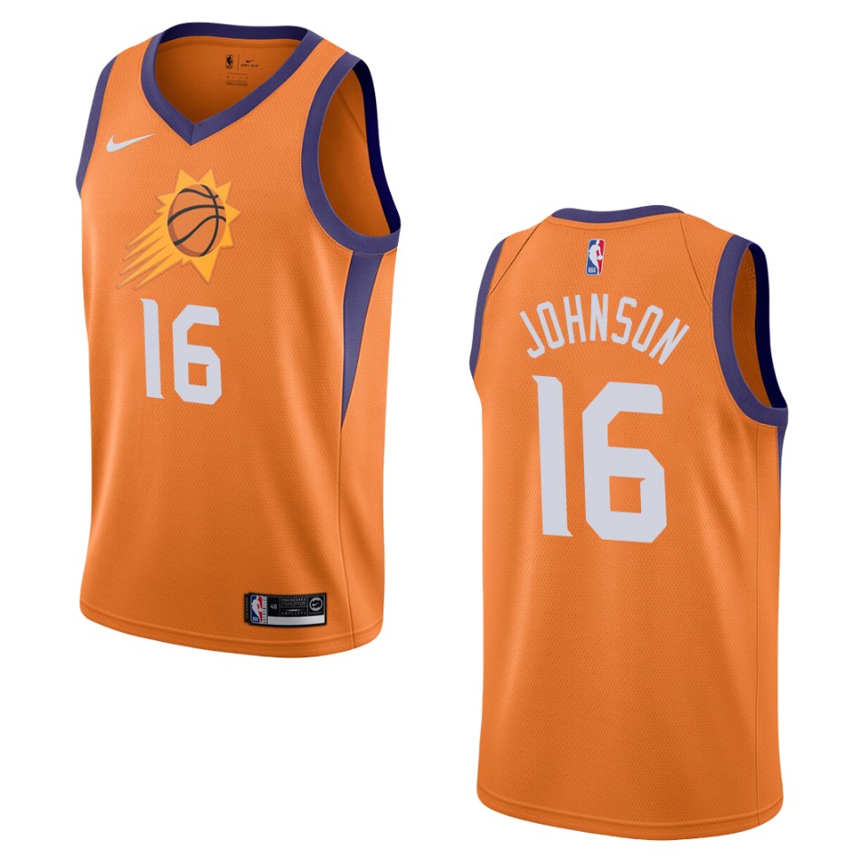 Men's Phoenix Suns #16 Tyler Johnson Statement Swingman Jersey - Orange