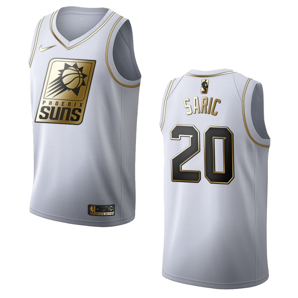 Men's Phoenix Suns #20 Dario Saric Golden Edition Jersey - White