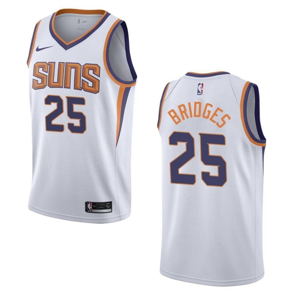 Men's Phoenix Suns 25 Mikal Bridges Association Swingman Jersey - White - JS213 