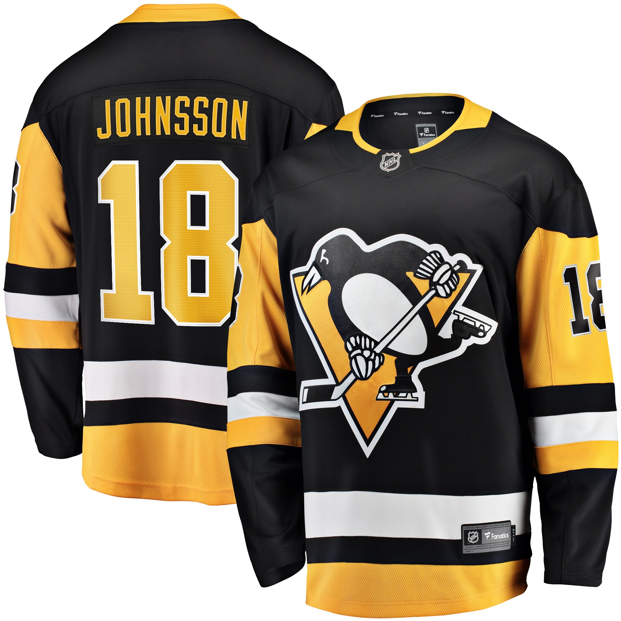 Men's Pittsburgh Penguins Andreas Johnsson Black Home Breakaway Jersey - JS347 