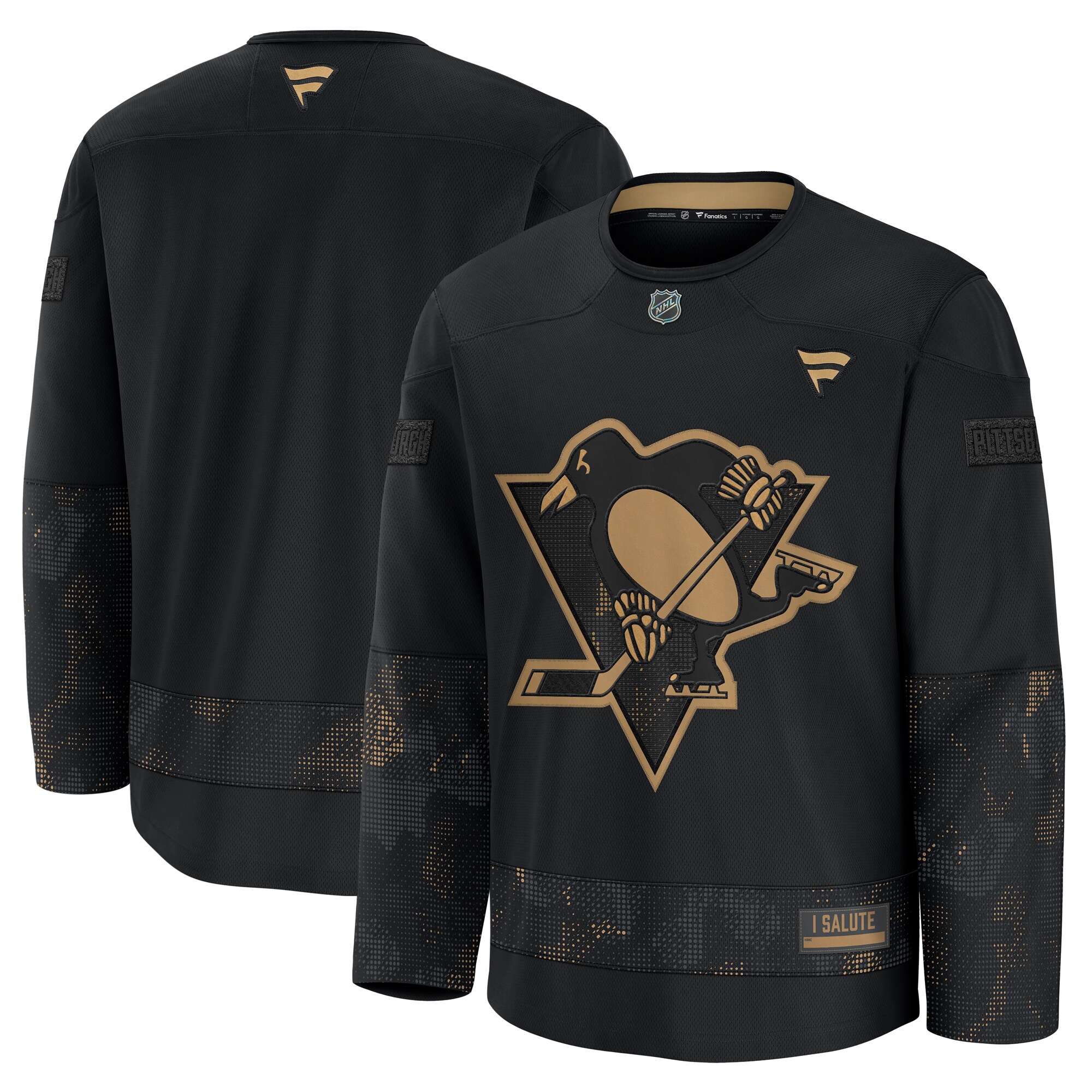 Men's Pittsburgh Penguins Black 2024 Military Appreciation Practice Jersey - JS190 