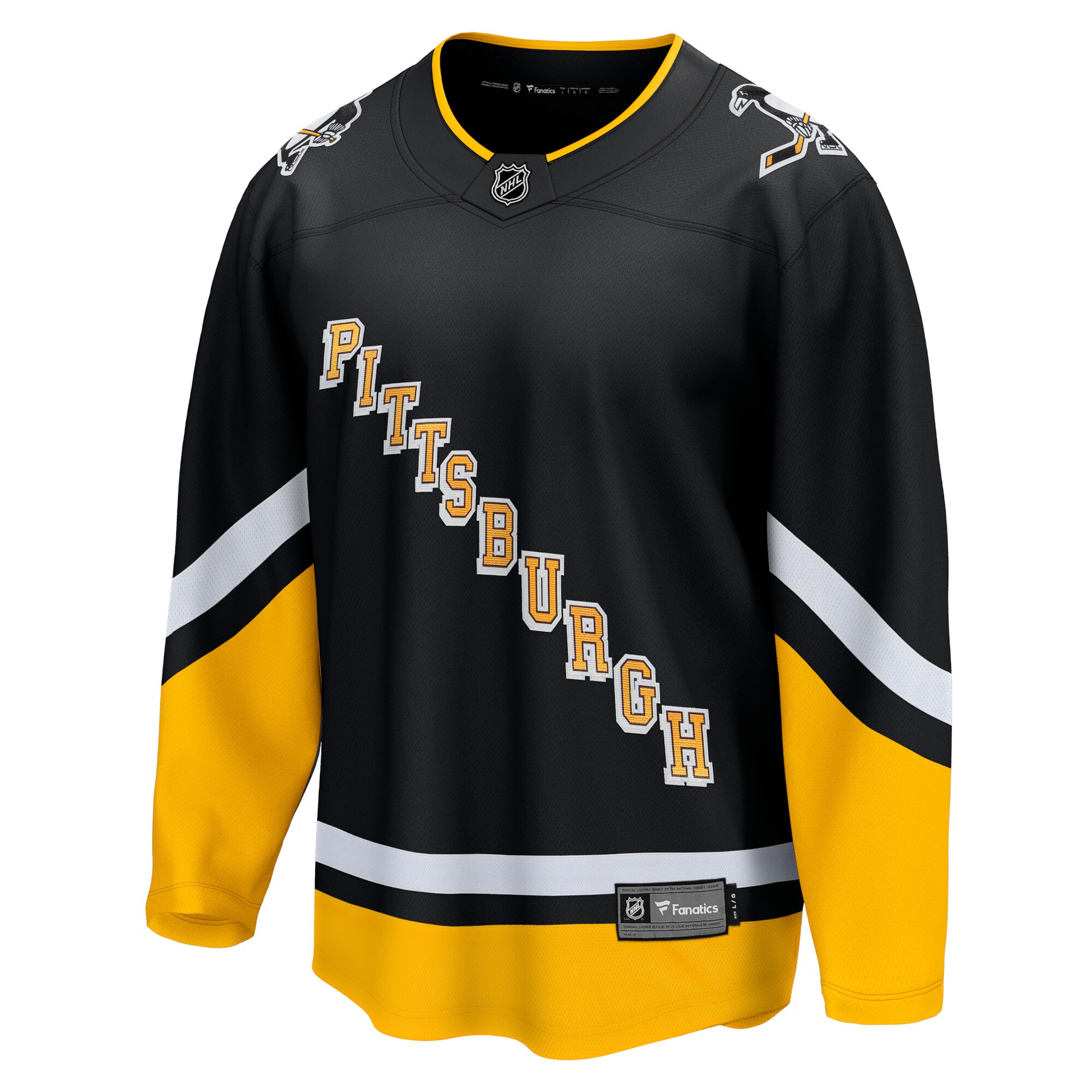 Alternative view of Men's Pittsburgh Penguins Black Alternate Premier Breakaway Jersey - JS422 