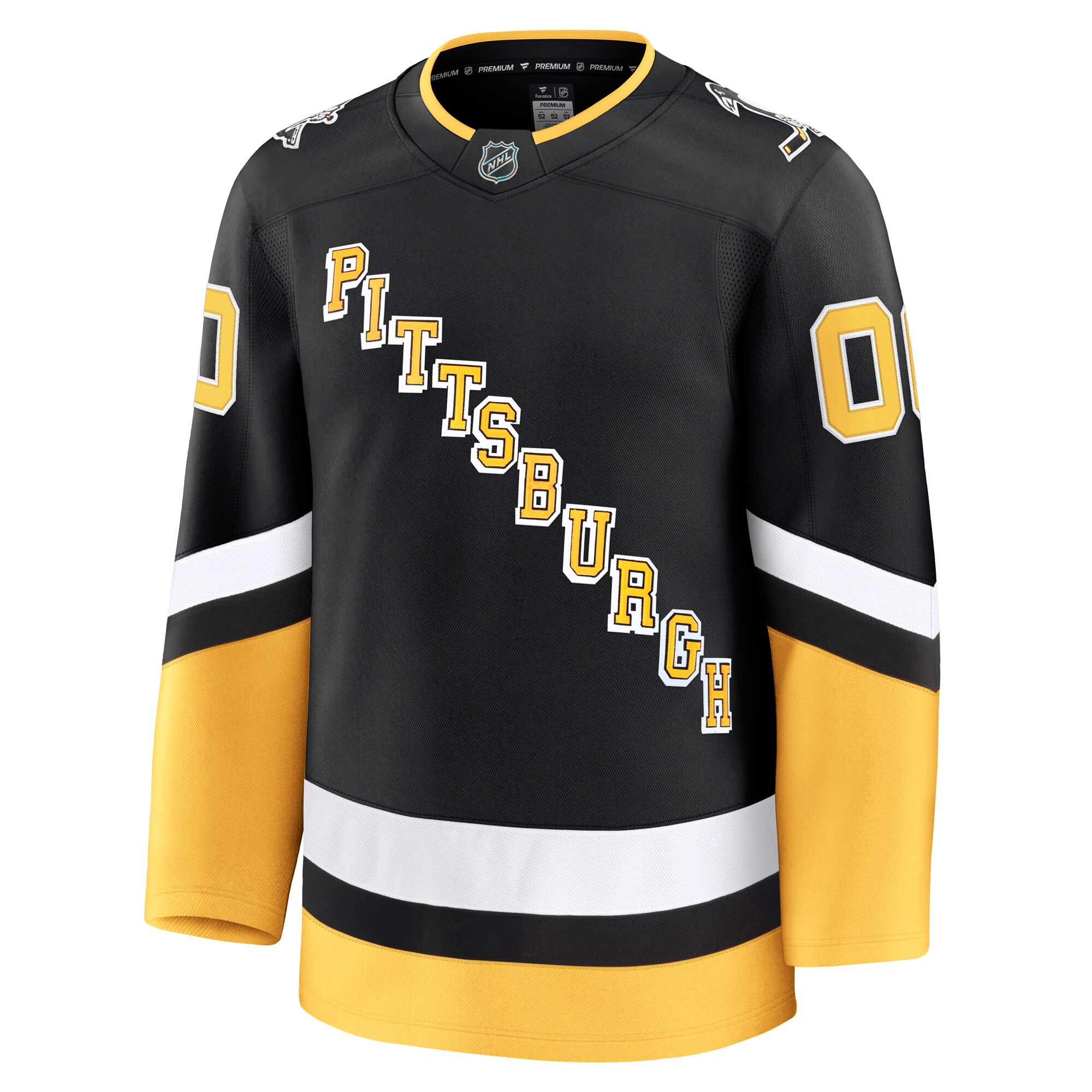 Alternative view of Men's Pittsburgh Penguins Black Alternate Premium Custom Jersey - JS499 