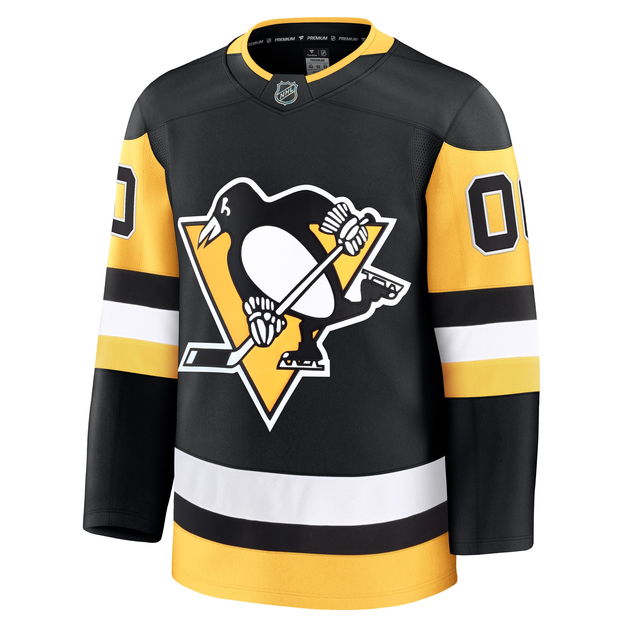 Alternative view of Men's Pittsburgh Penguins Black Home Premium Custom Jersey - JS717 