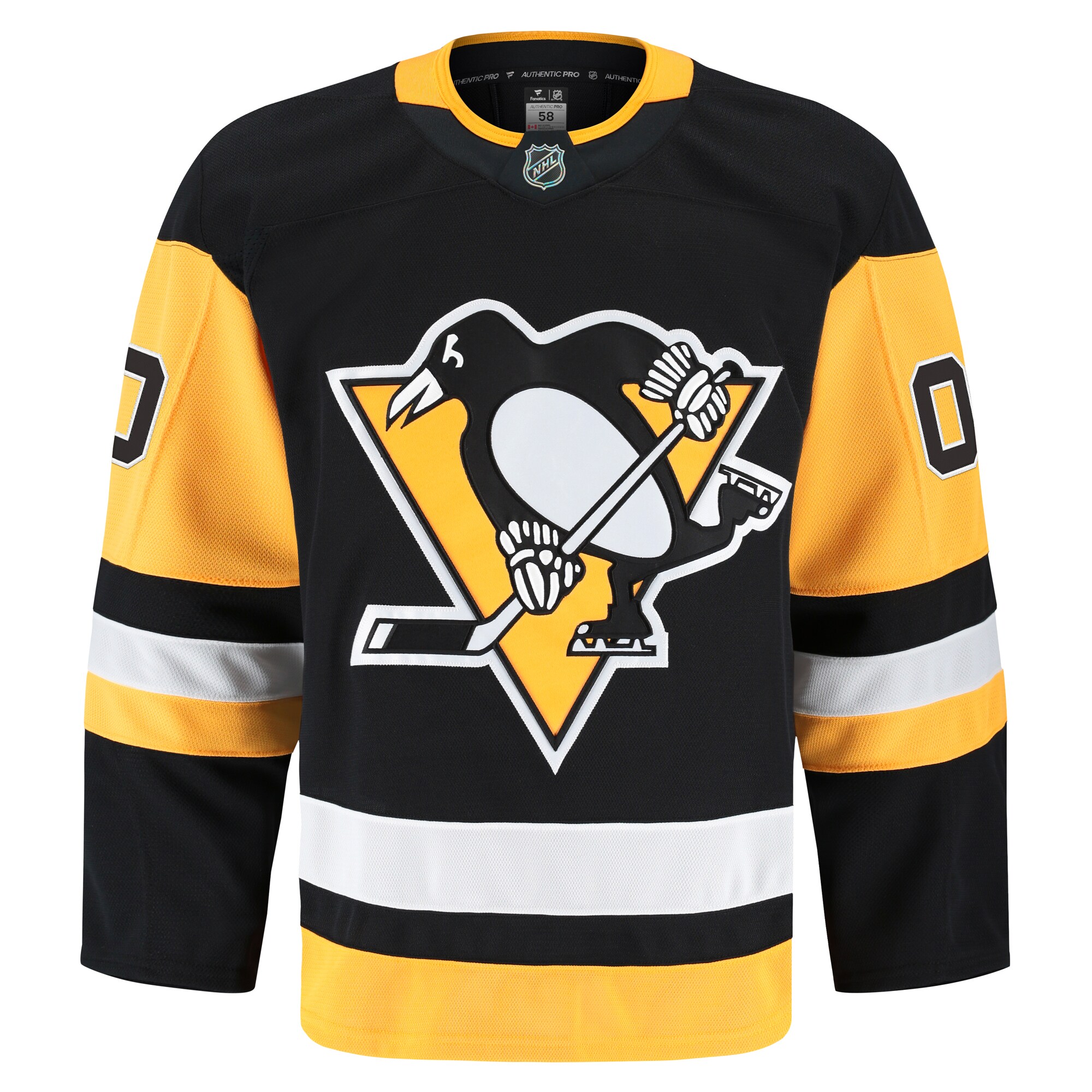 Alternative view of Men's Pittsburgh Penguins Black Home Pro Custom Jersey - JS370 