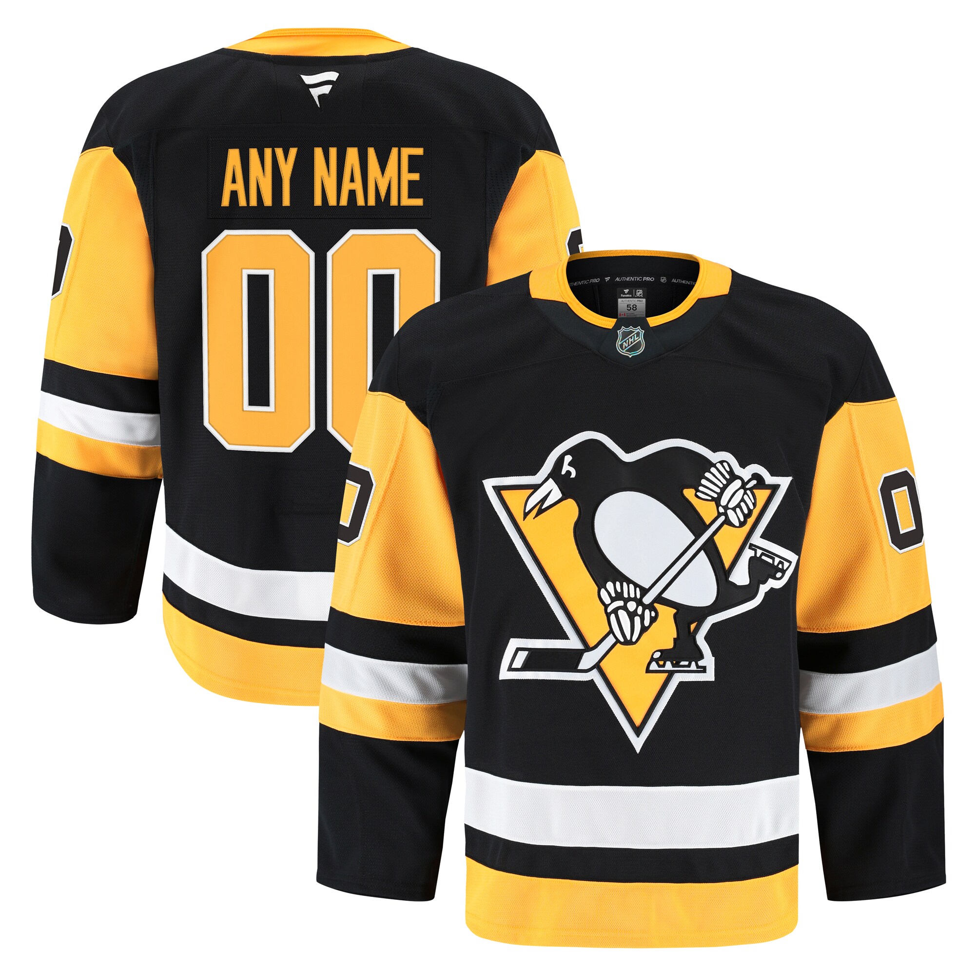 Men's Pittsburgh Penguins Black Home Pro Custom Jersey - JS370 