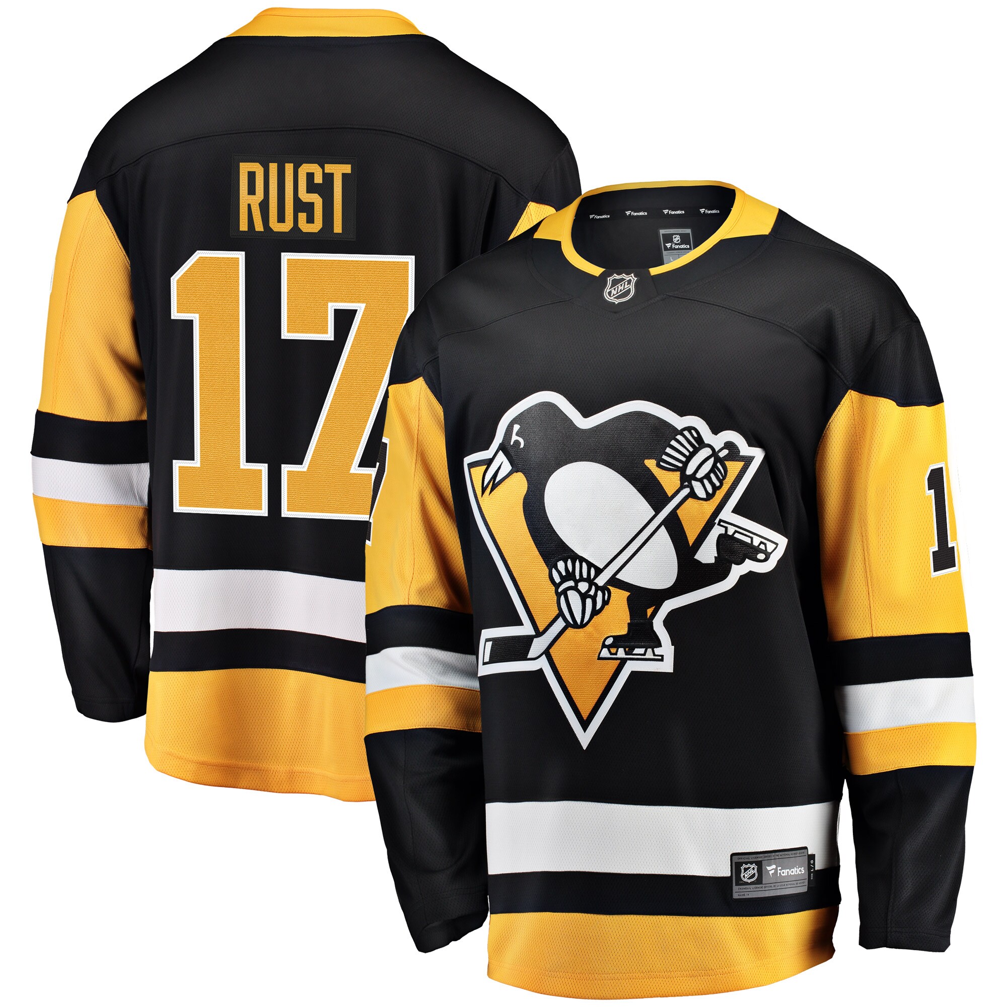 Men's Pittsburgh Penguins Bryan Rust Black Home Breakaway Player Jersey - JS156 