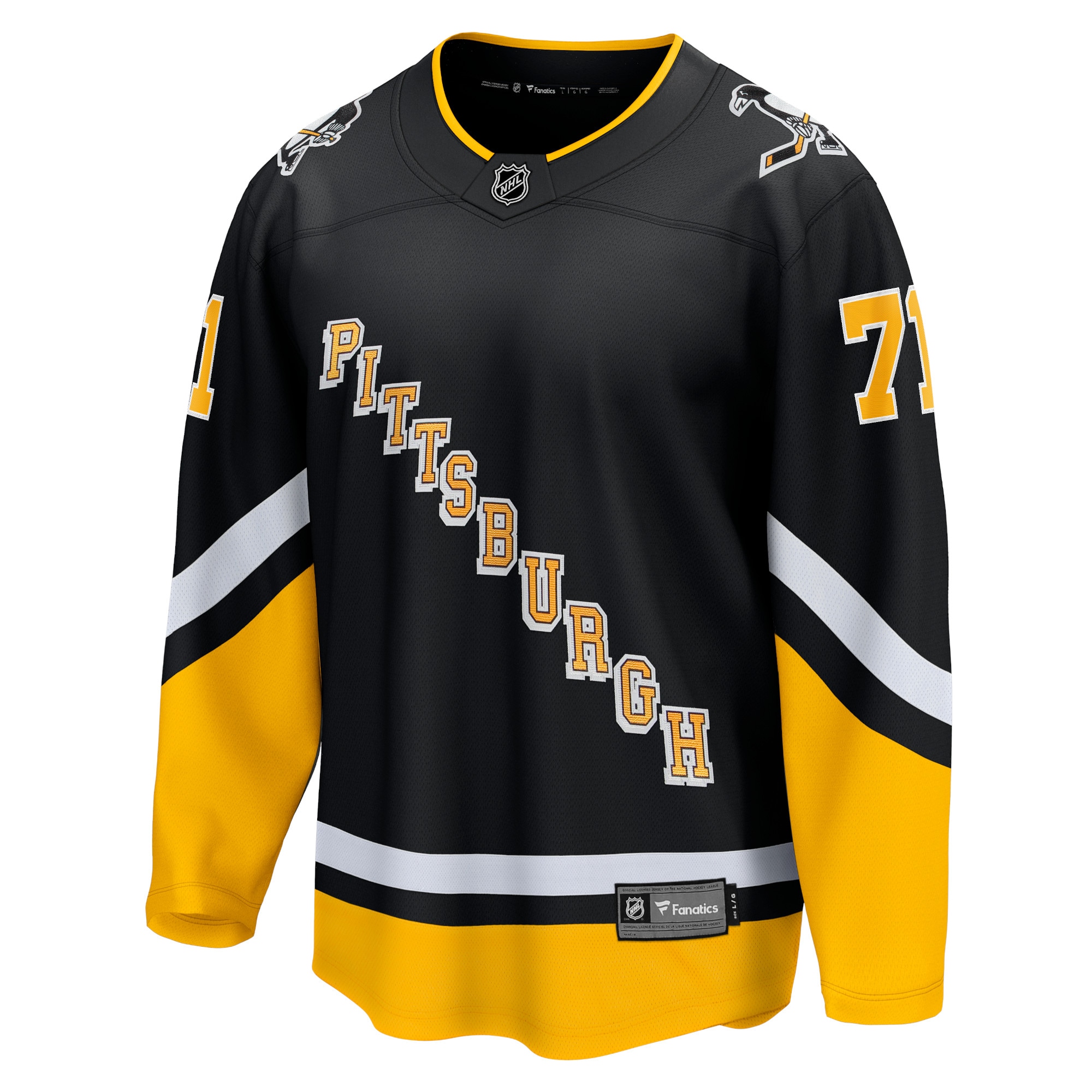 Alternative view of Men's Pittsburgh Penguins Evgeni Malkin Black Alternate Premier Breakaway Player Jersey - JS647 