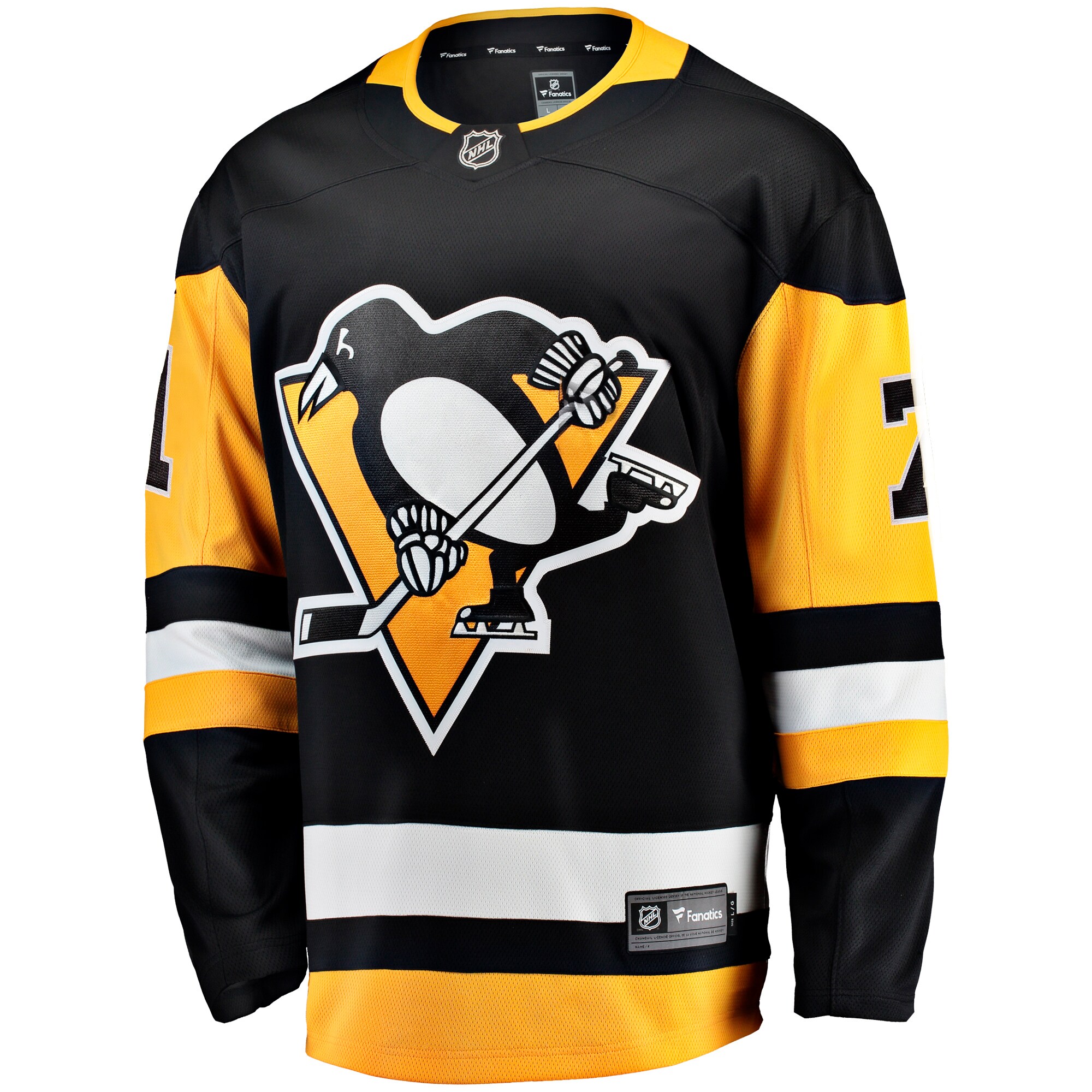 Alternative view of Men's Pittsburgh Penguins Evgeni Malkin Black Home Breakaway Jersey - JS507 
